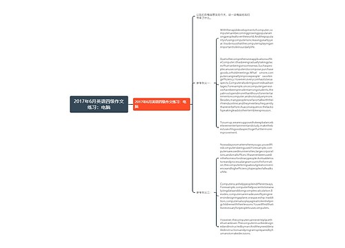 2017年6月英语四级作文练习：电脑