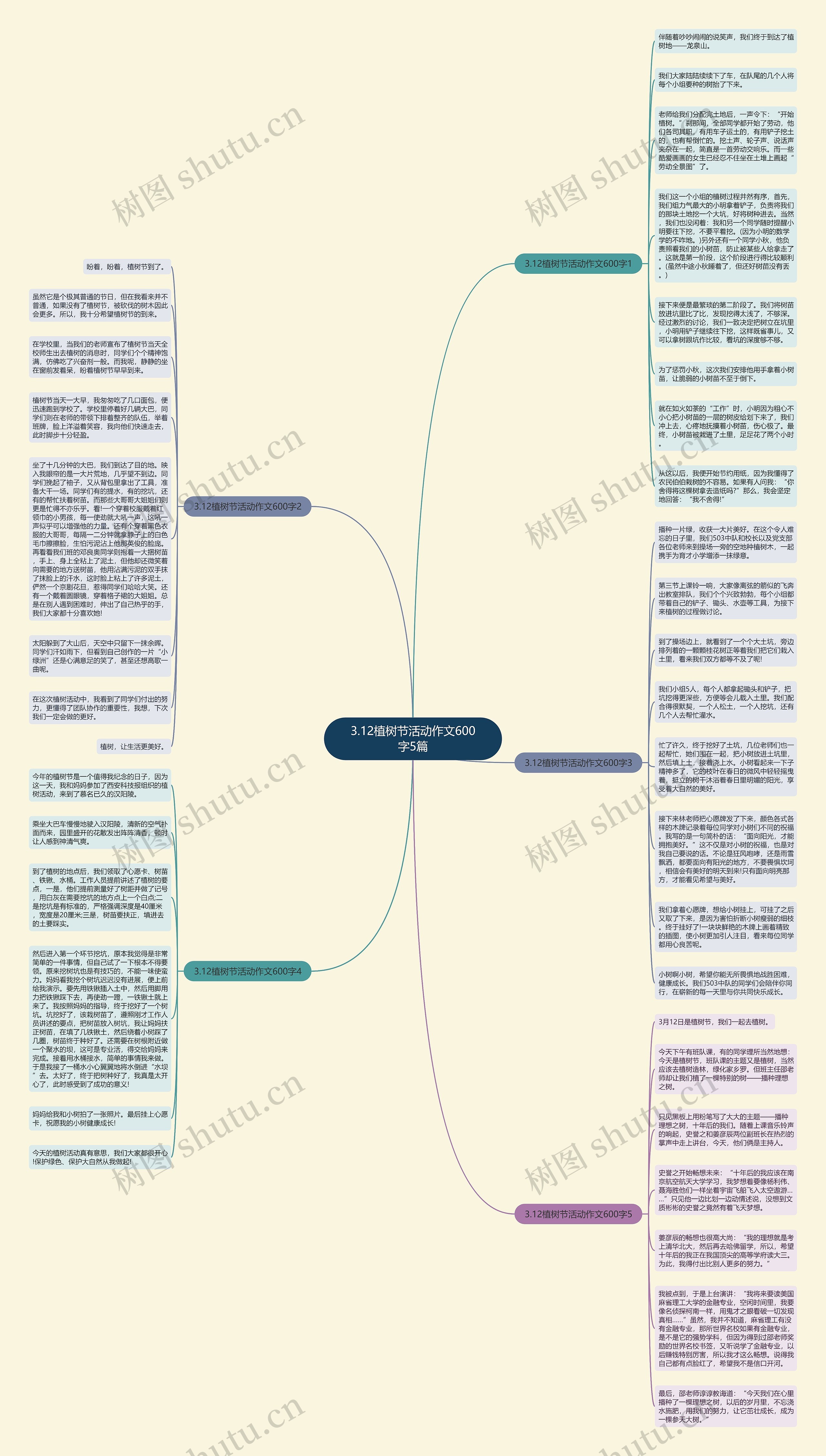 3.12植树节活动作文600字5篇思维导图