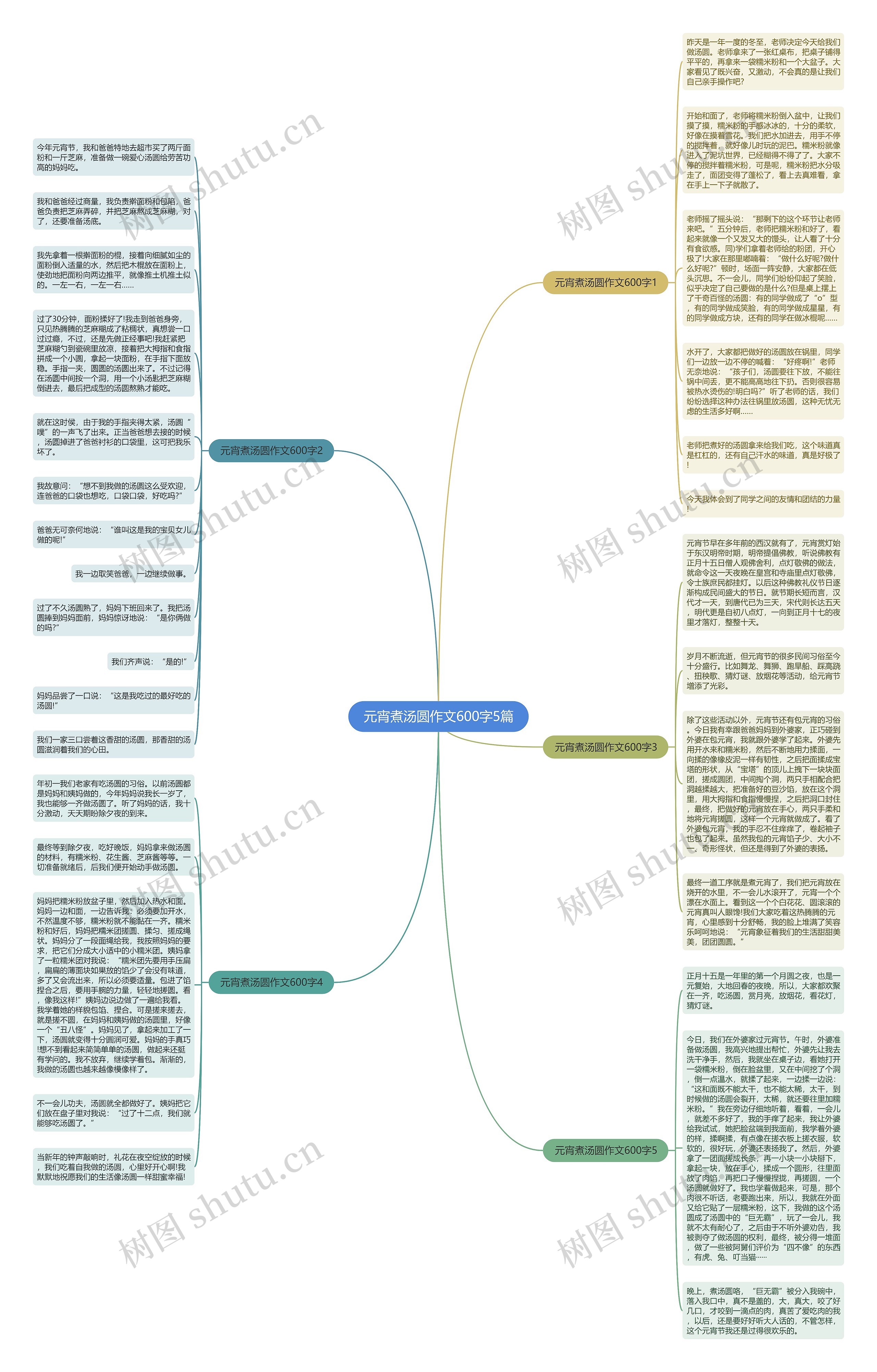 元宵煮汤圆作文600字5篇思维导图