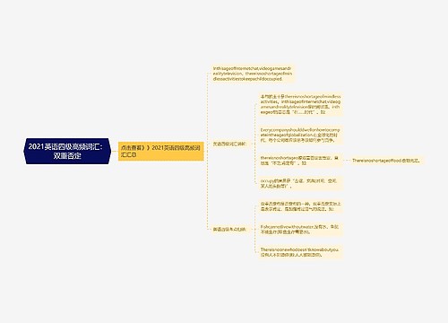 2021英语四级高频词汇：双重否定