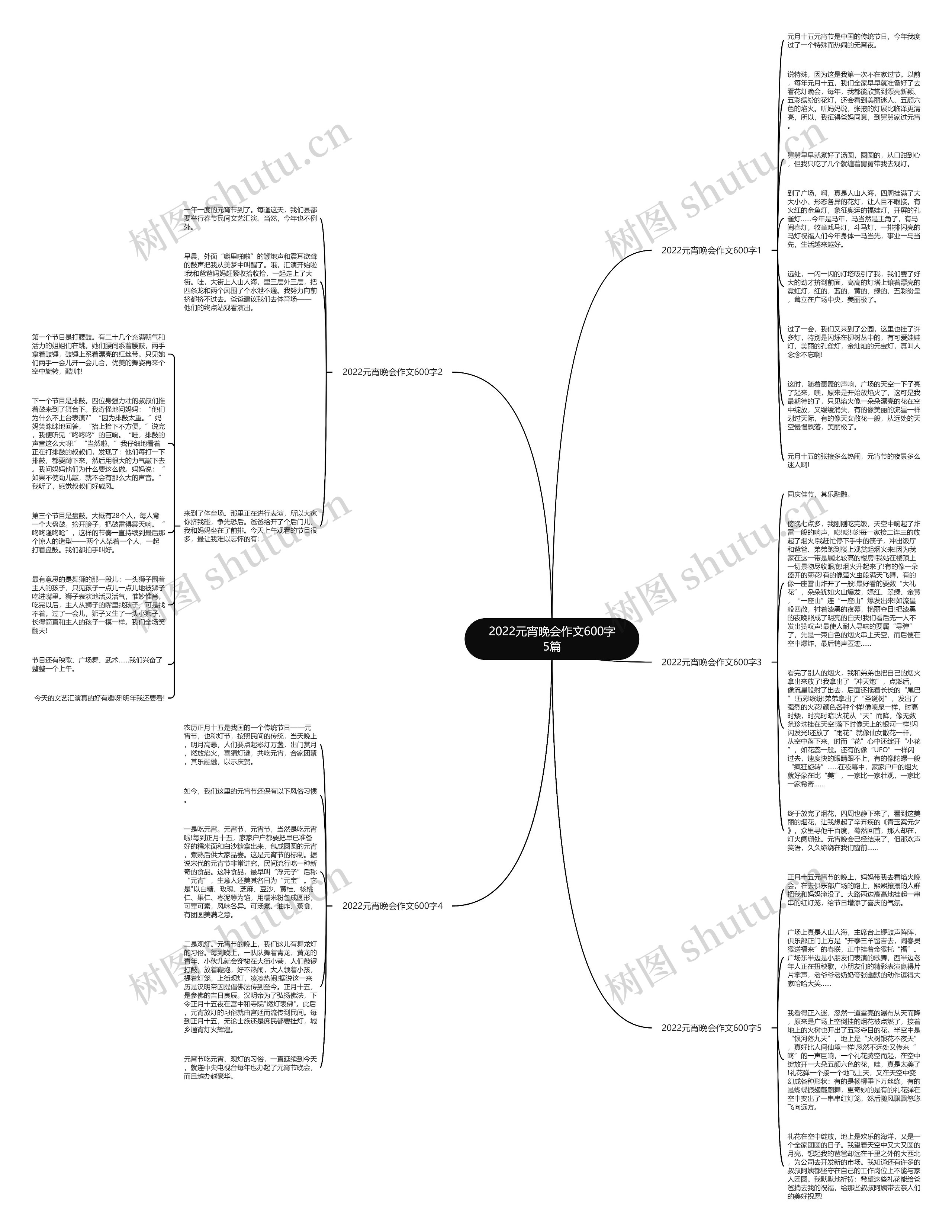 2022元宵晚会作文600字5篇思维导图