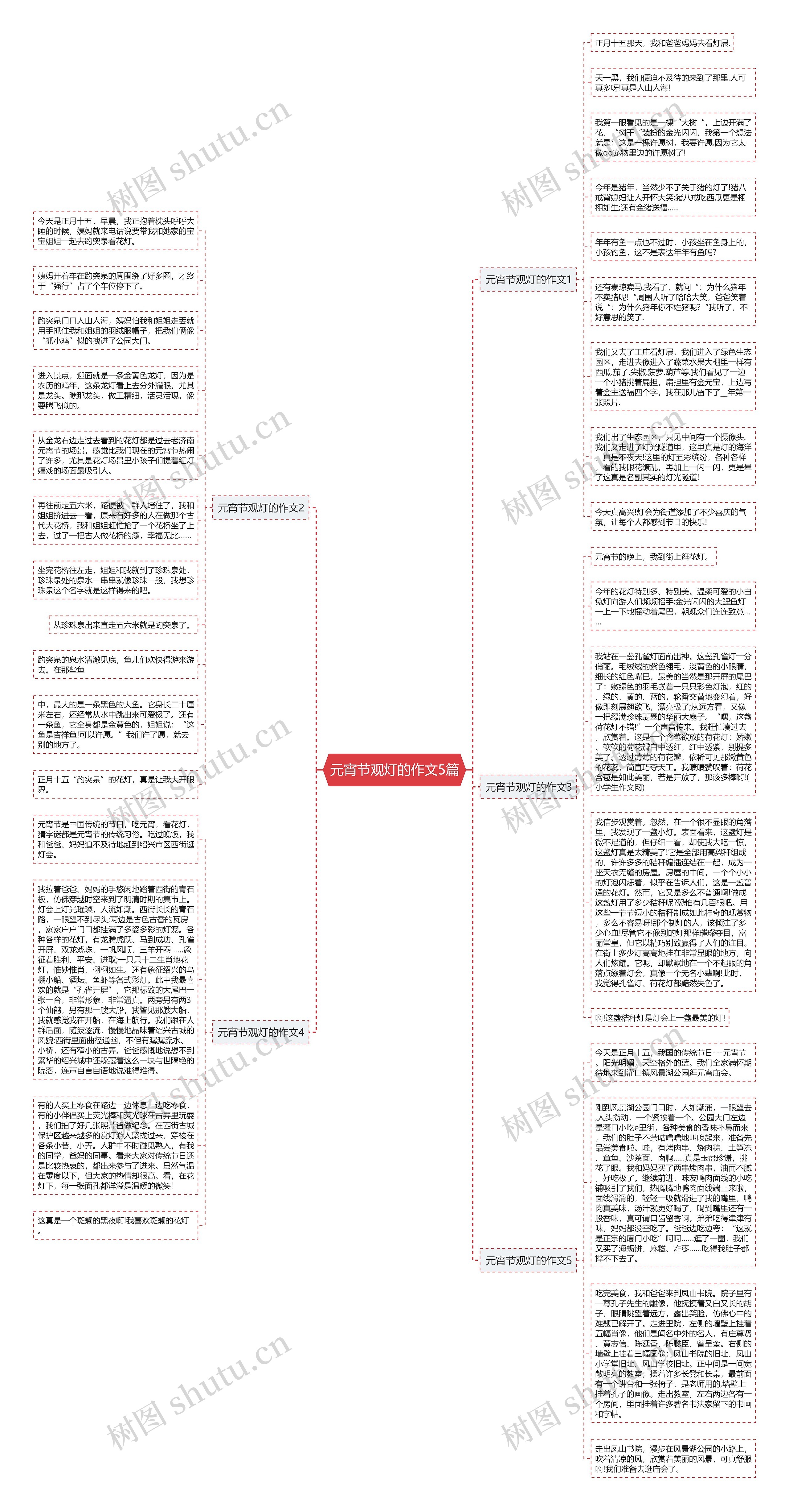 元宵节观灯的作文5篇思维导图
