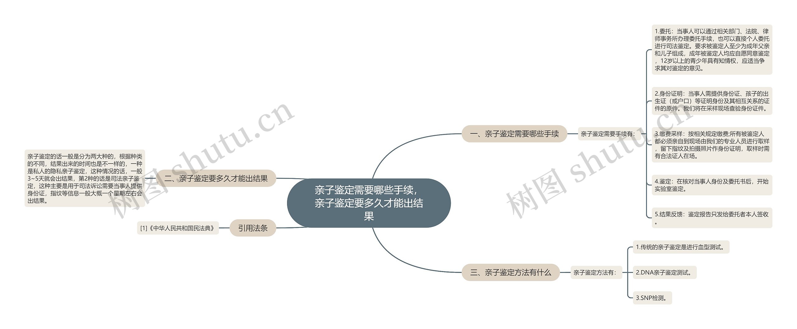 亲子鉴定需要哪些手续，亲子鉴定要多久才能出结果思维导图