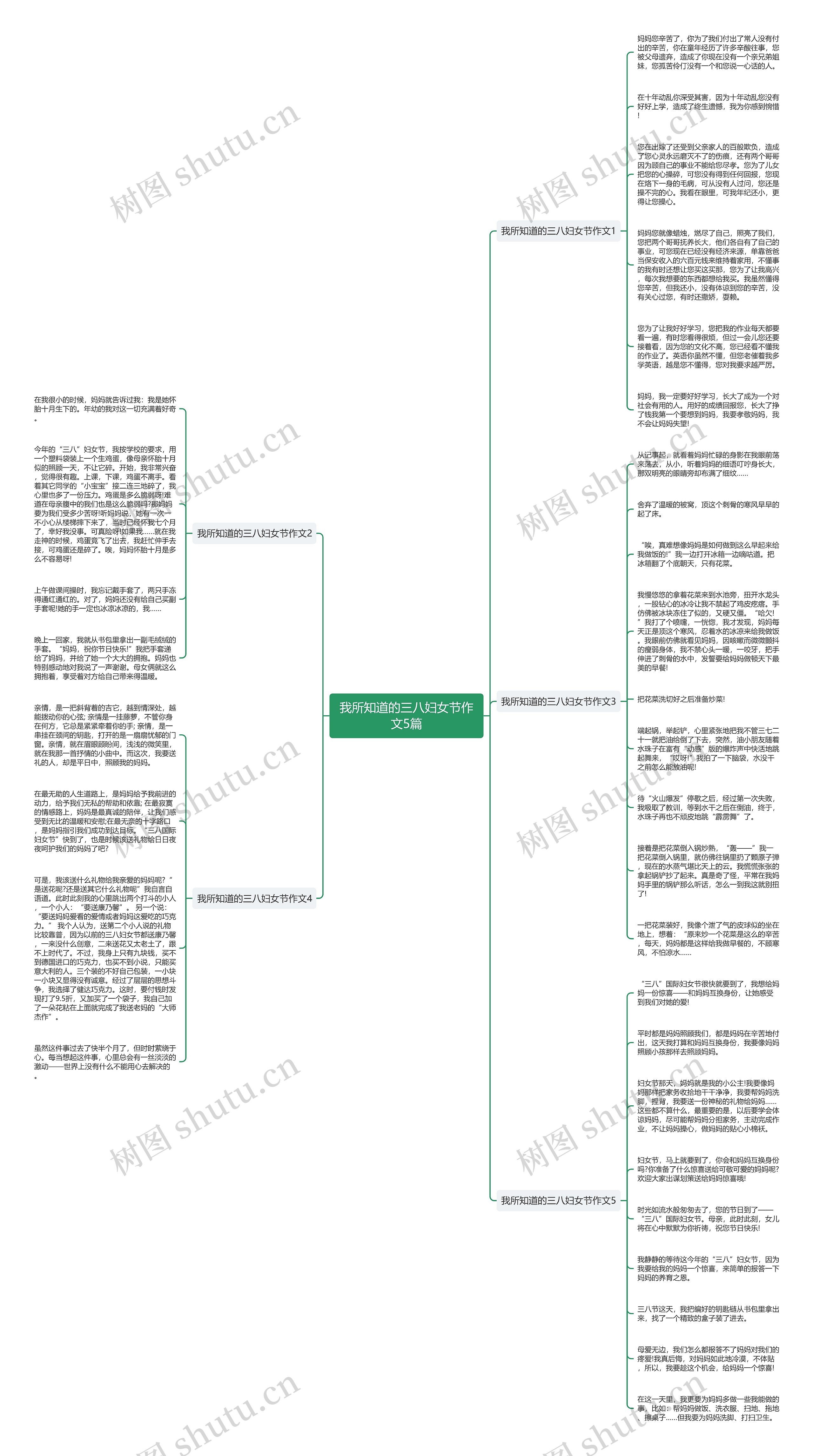 我所知道的三八妇女节作文5篇思维导图