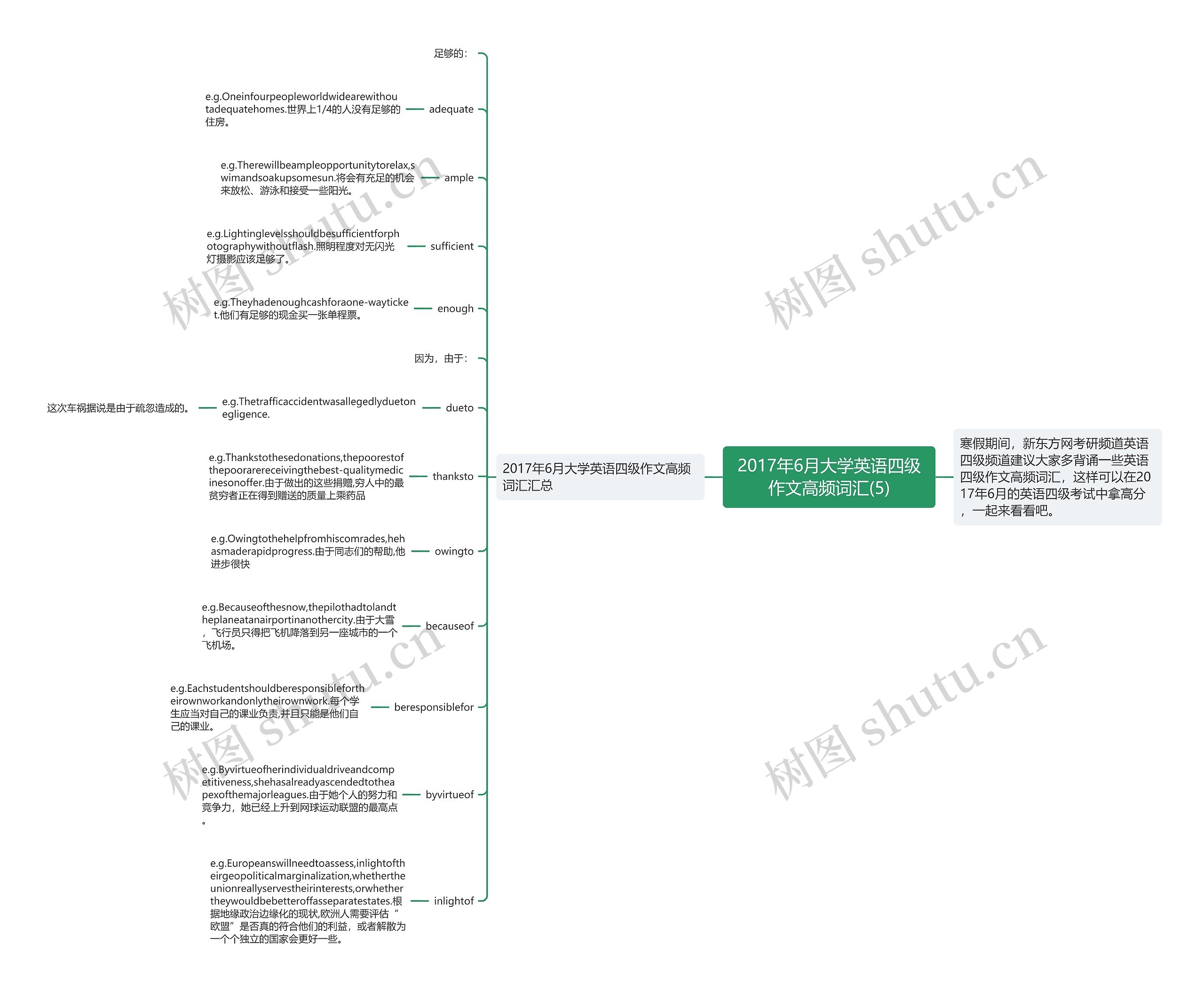 2017年6月大学英语四级作文高频词汇(5)