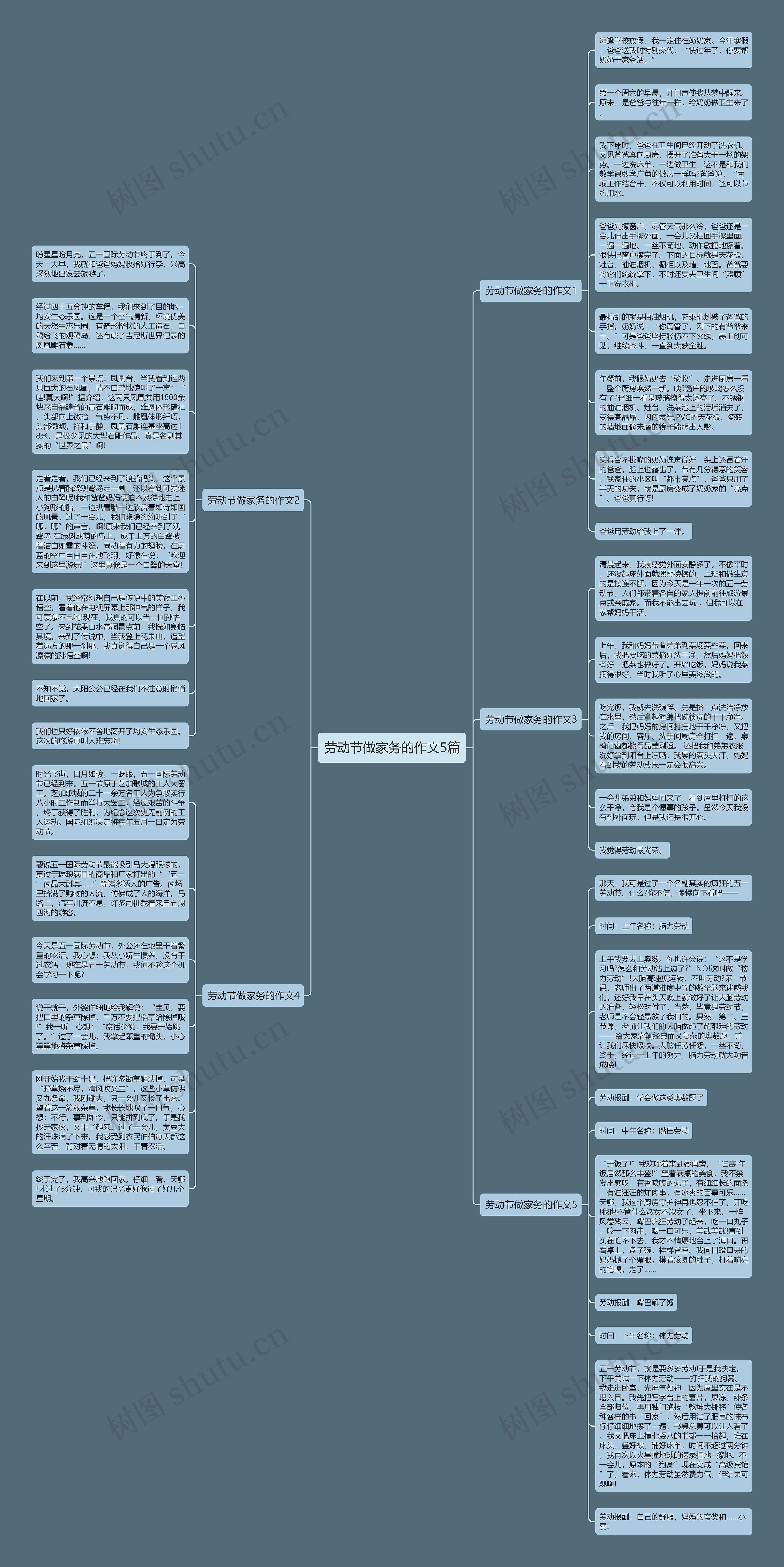 劳动节做家务的作文5篇思维导图