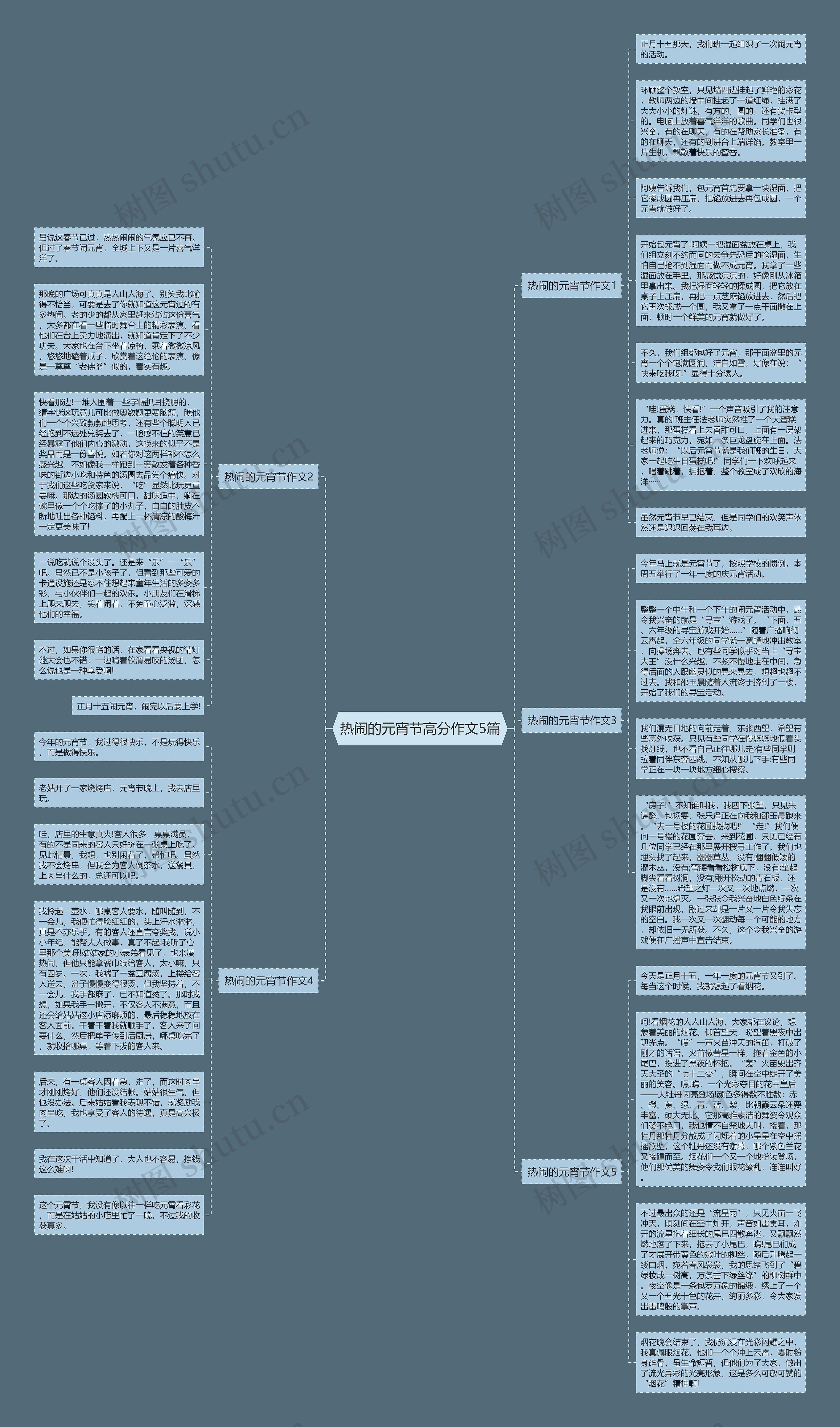 热闹的元宵节高分作文5篇思维导图