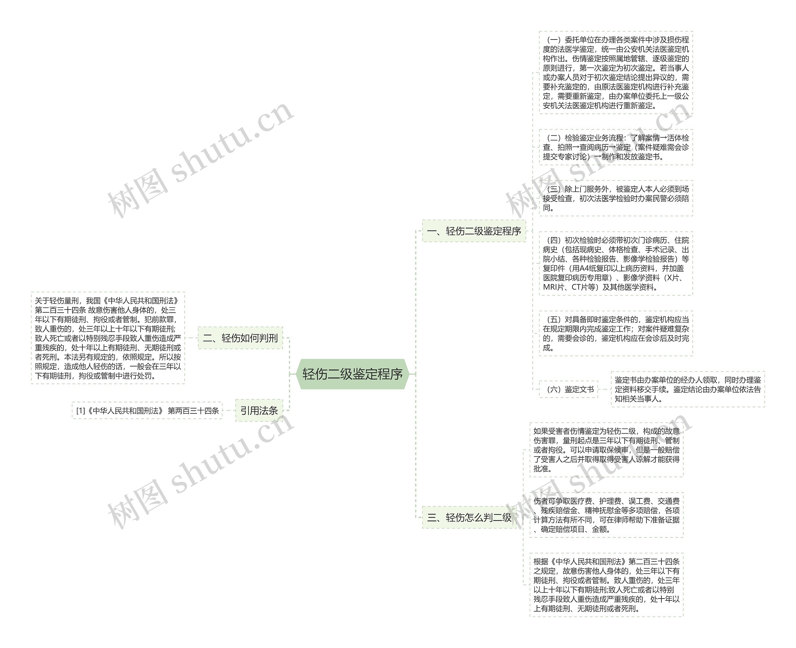 轻伤二级鉴定程序思维导图