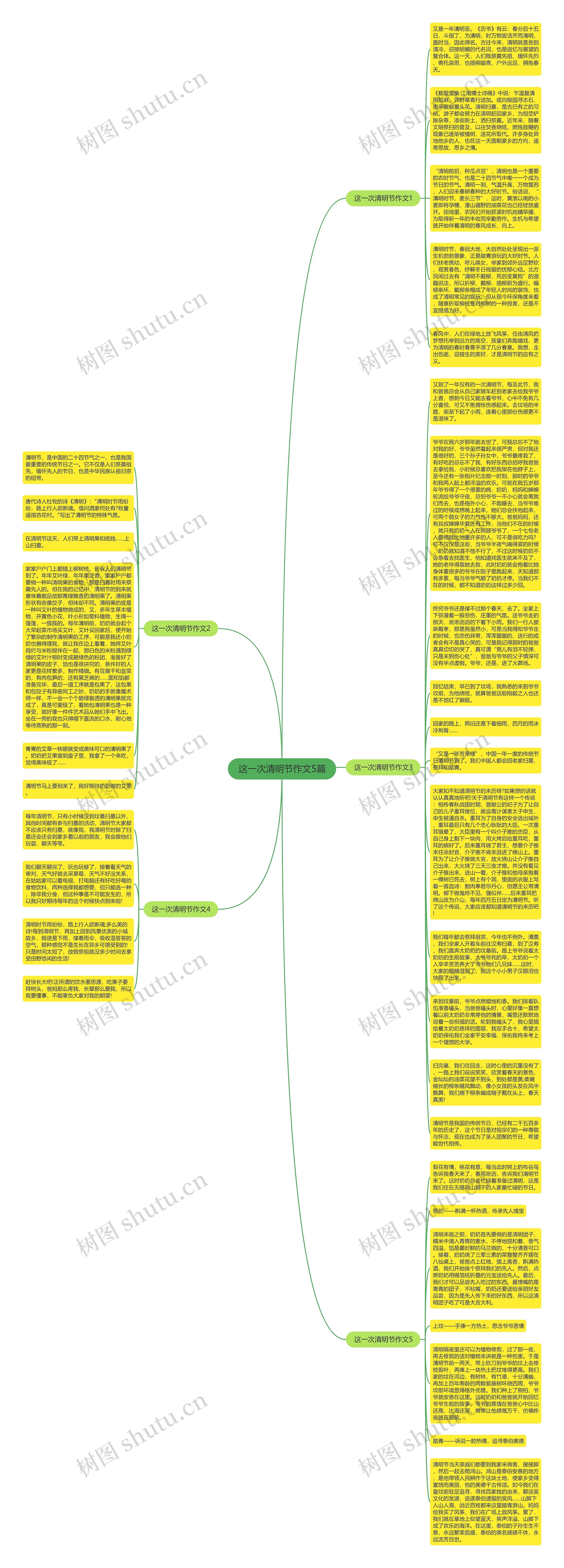 这一次清明节作文5篇思维导图