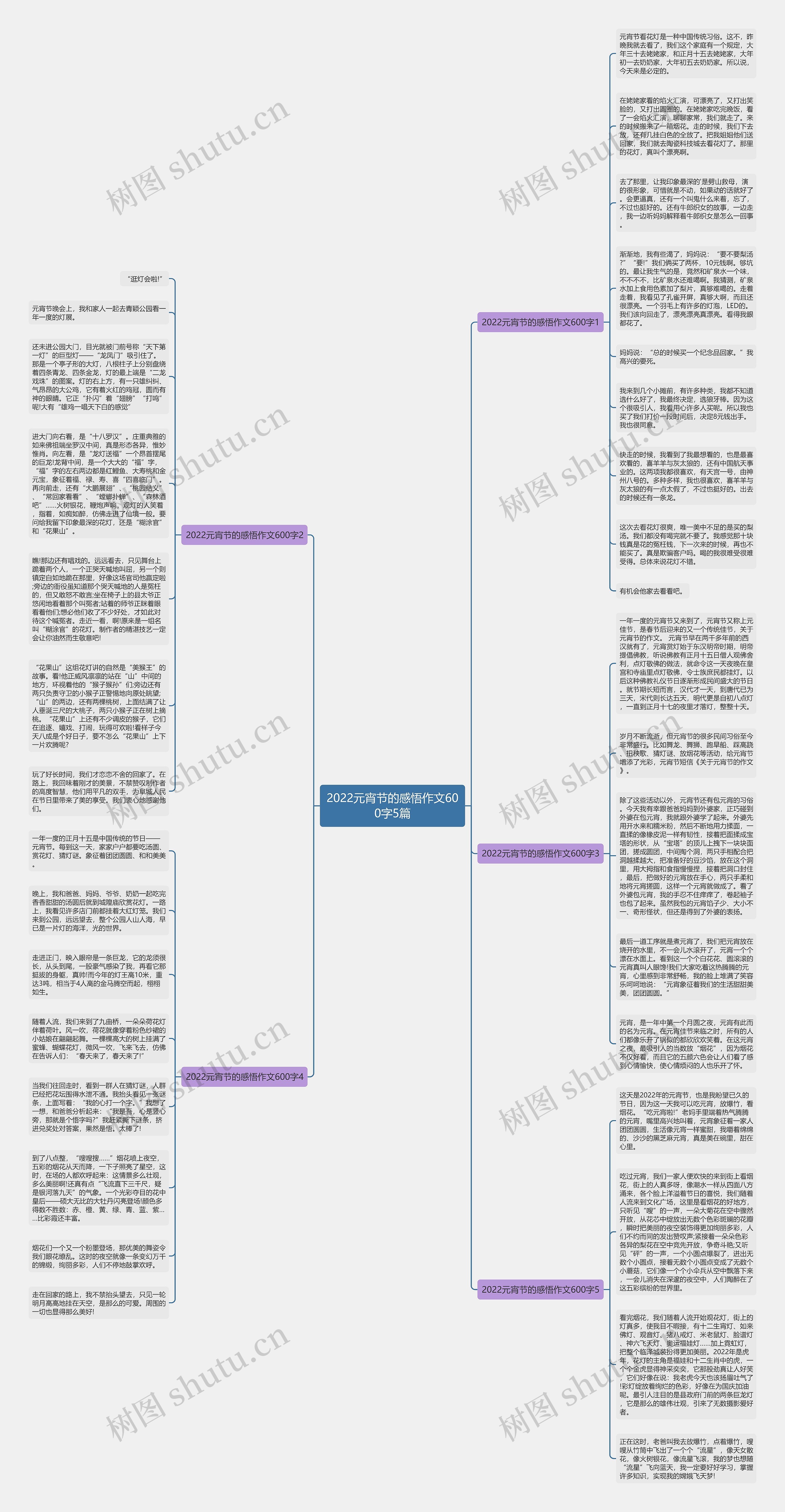 2022元宵节的感悟作文600字5篇思维导图