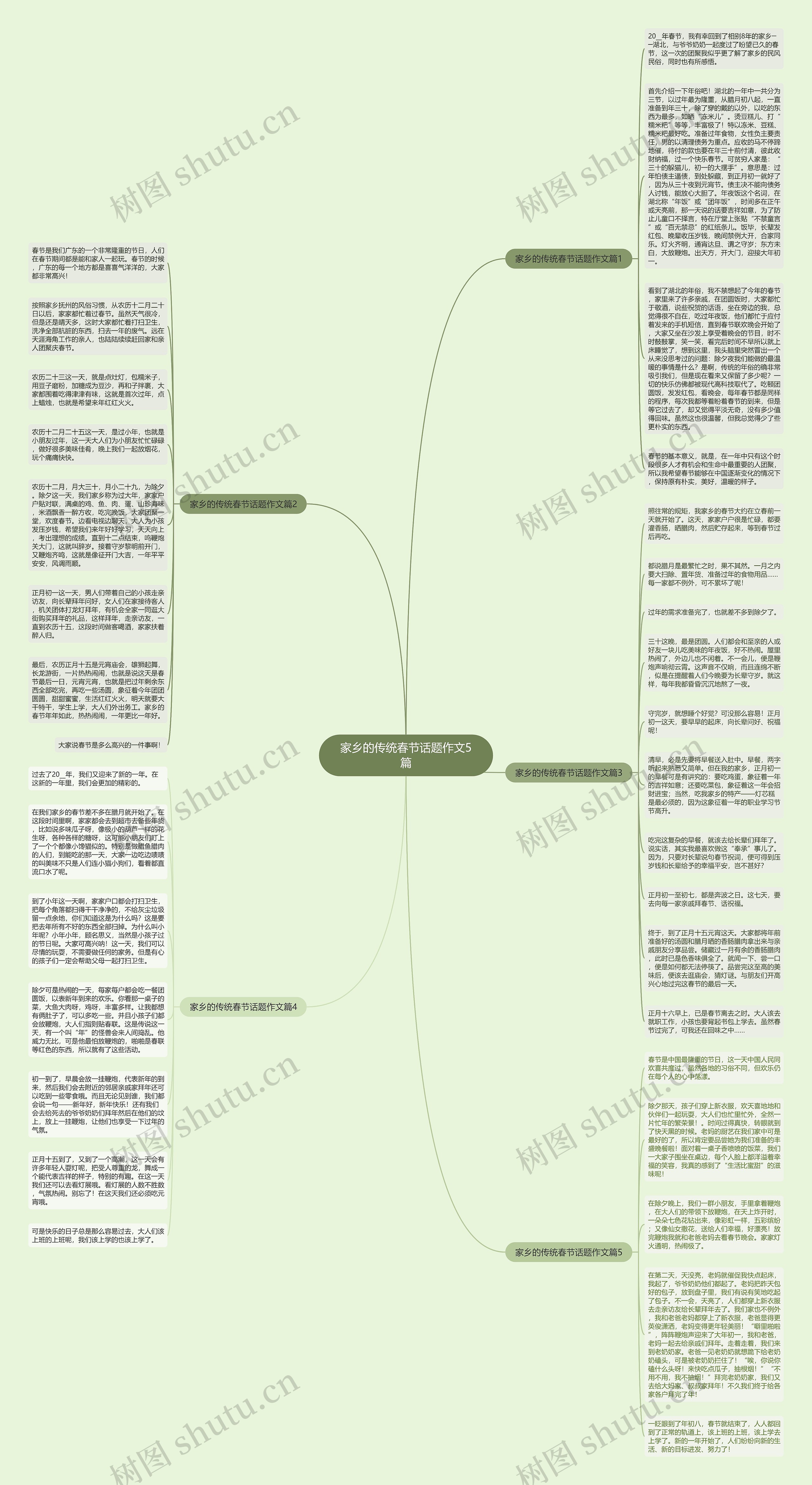 家乡的传统春节话题作文5篇思维导图