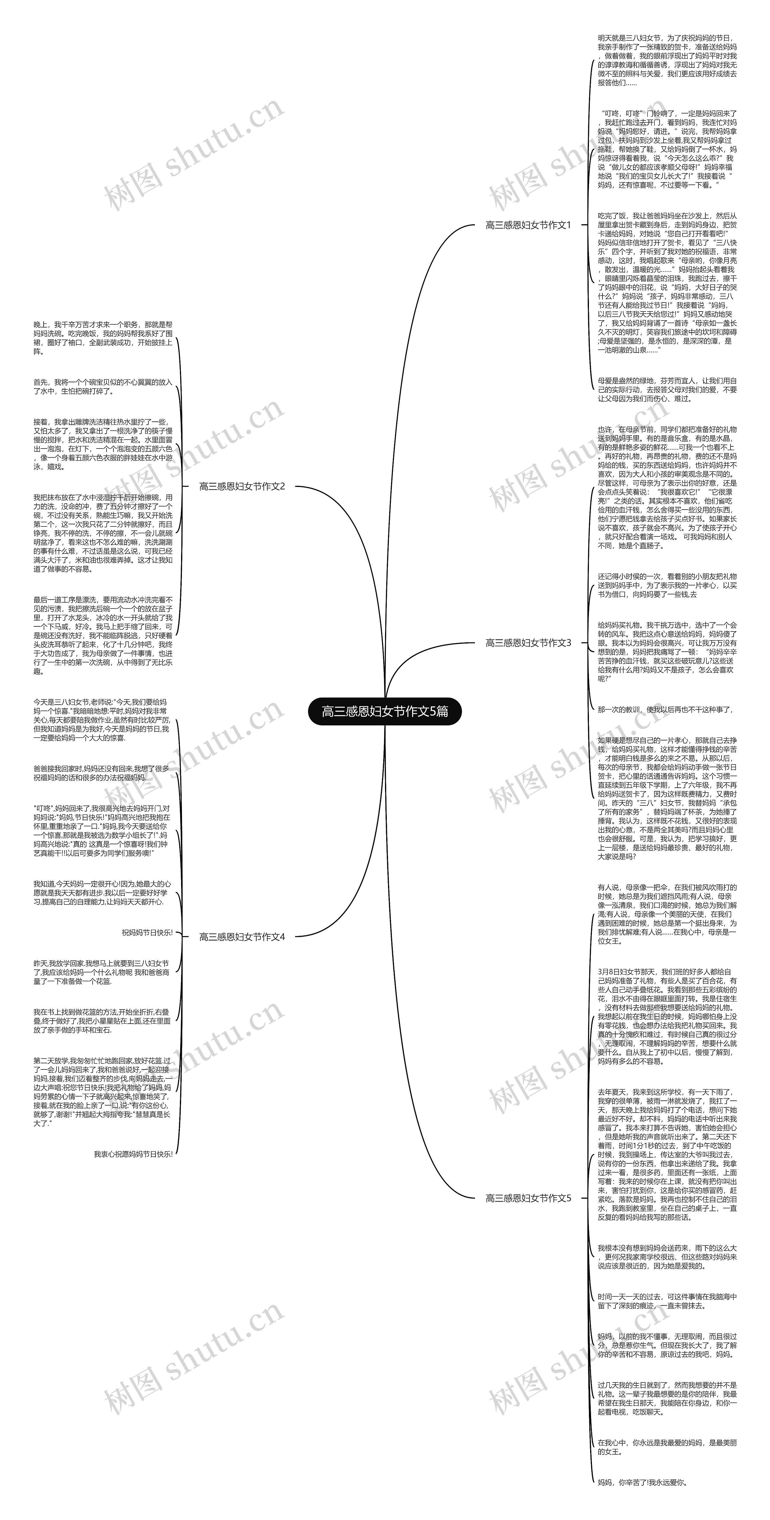 高三感恩妇女节作文5篇思维导图