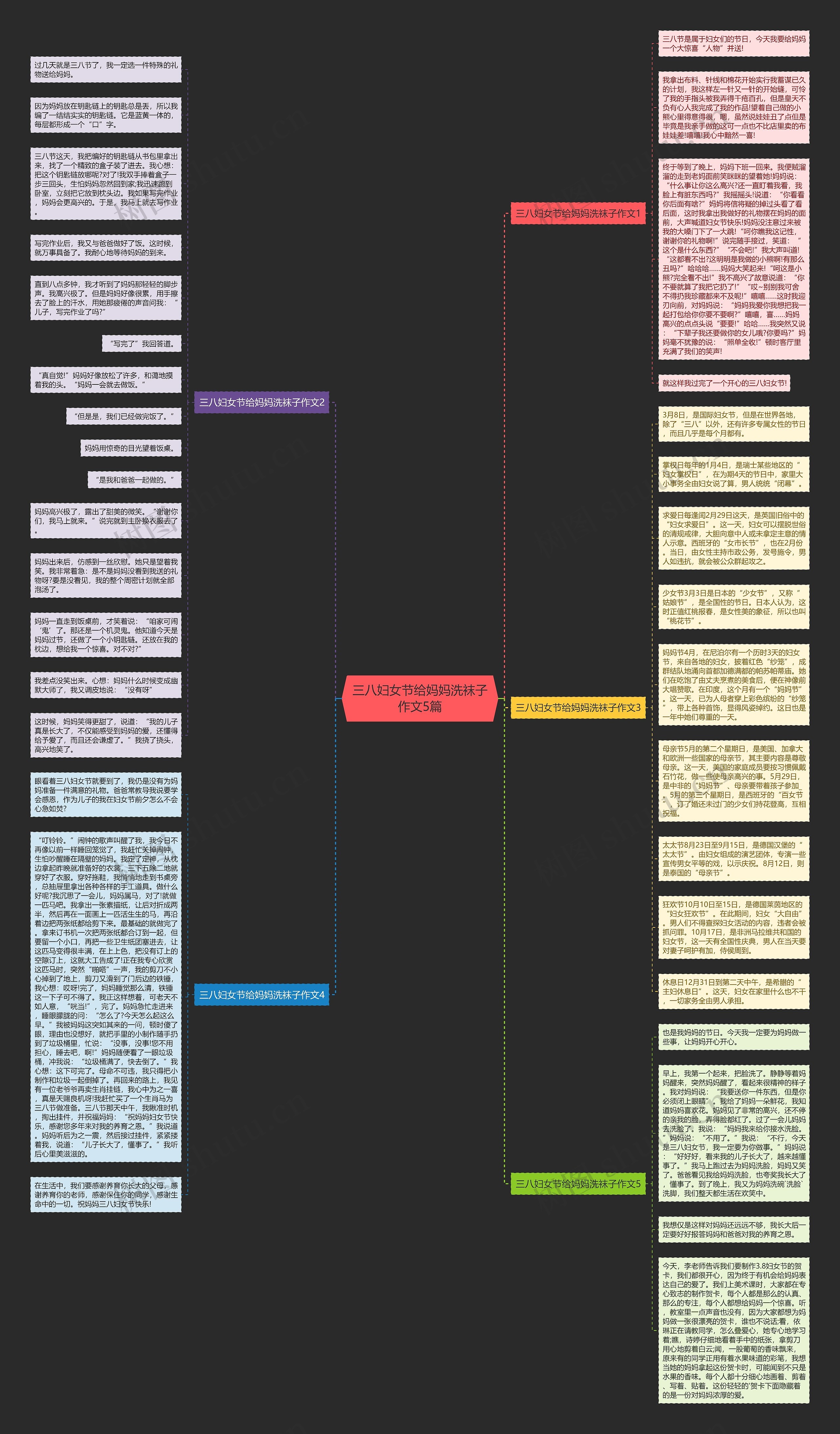 三八妇女节给妈妈洗袜子作文5篇思维导图