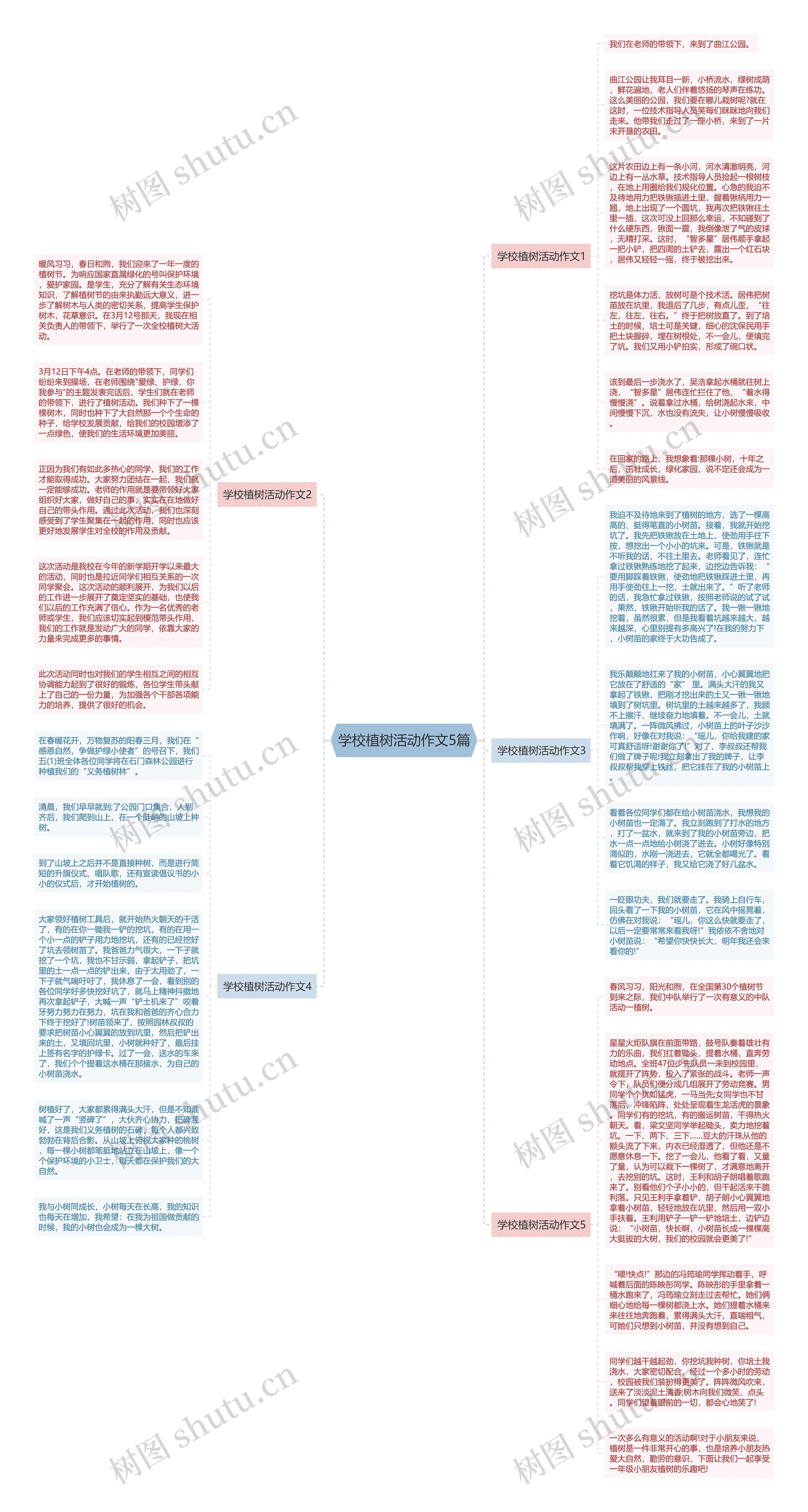 学校植树活动作文5篇思维导图