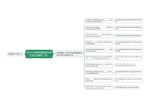 2021大学英语四级语法词汇练习及解析（9）