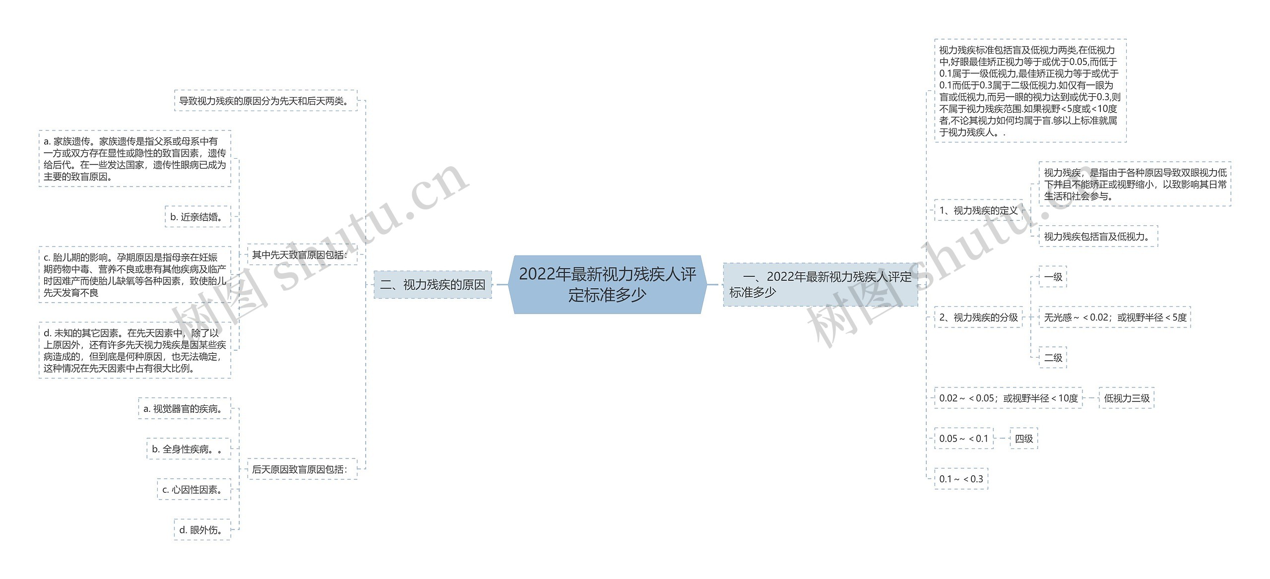 2022年最新视力残疾人评定标准多少思维导图