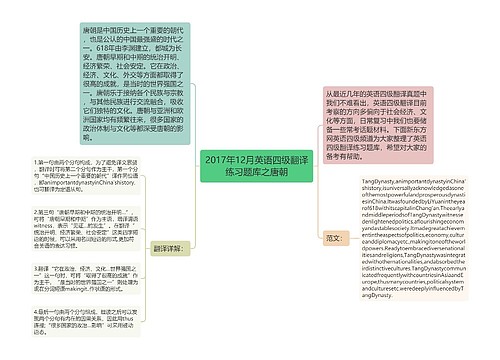 2017年12月英语四级翻译练习题库之唐朝