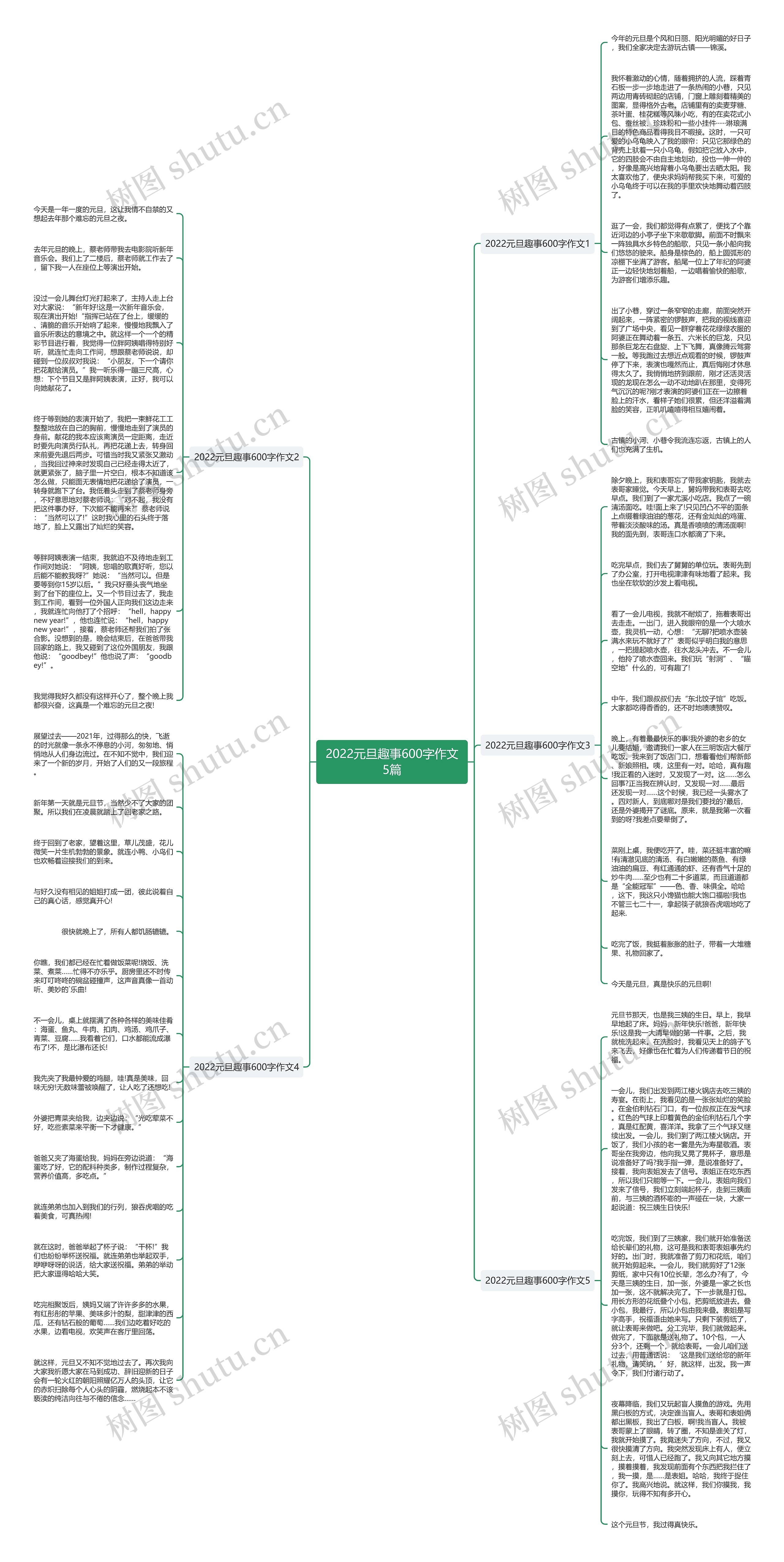 2022元旦趣事600字作文5篇思维导图