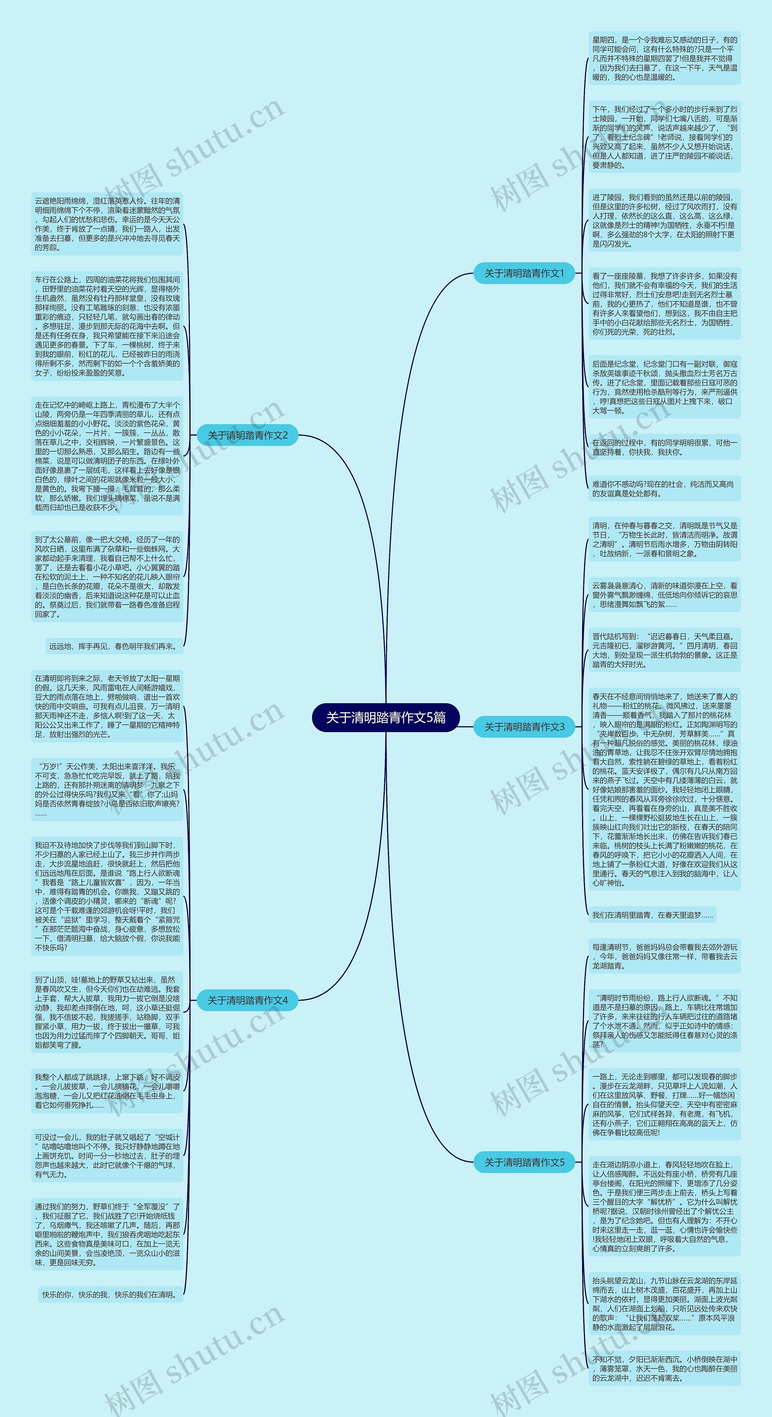 关于清明踏青作文5篇思维导图