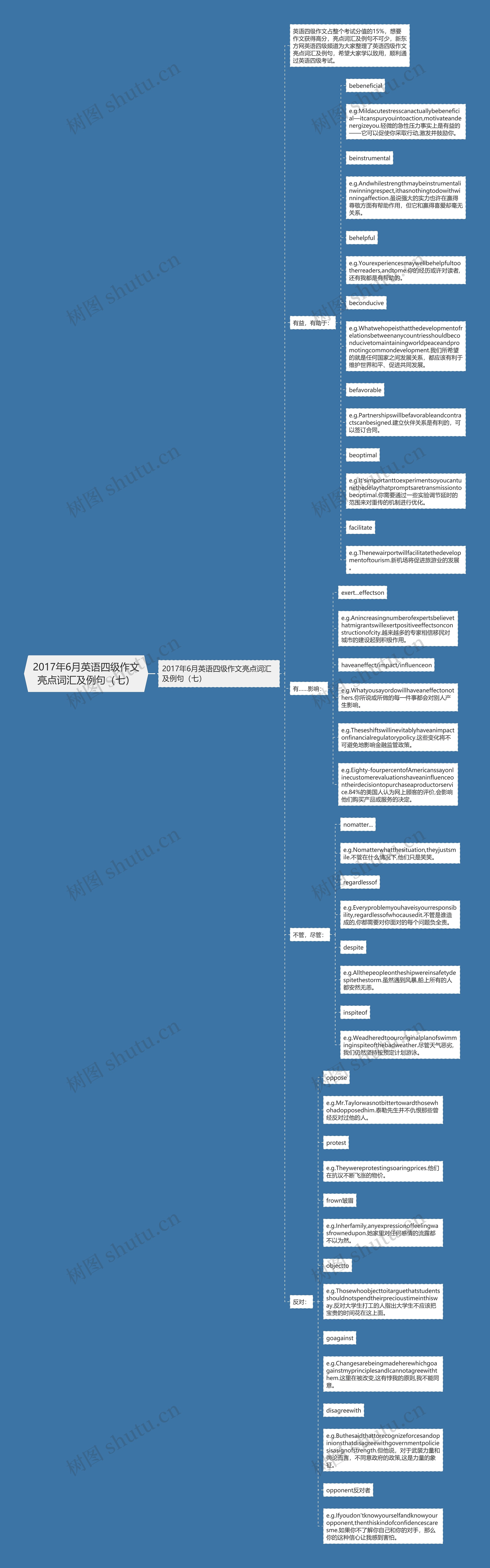 2017年6月英语四级作文亮点词汇及例句（七）思维导图