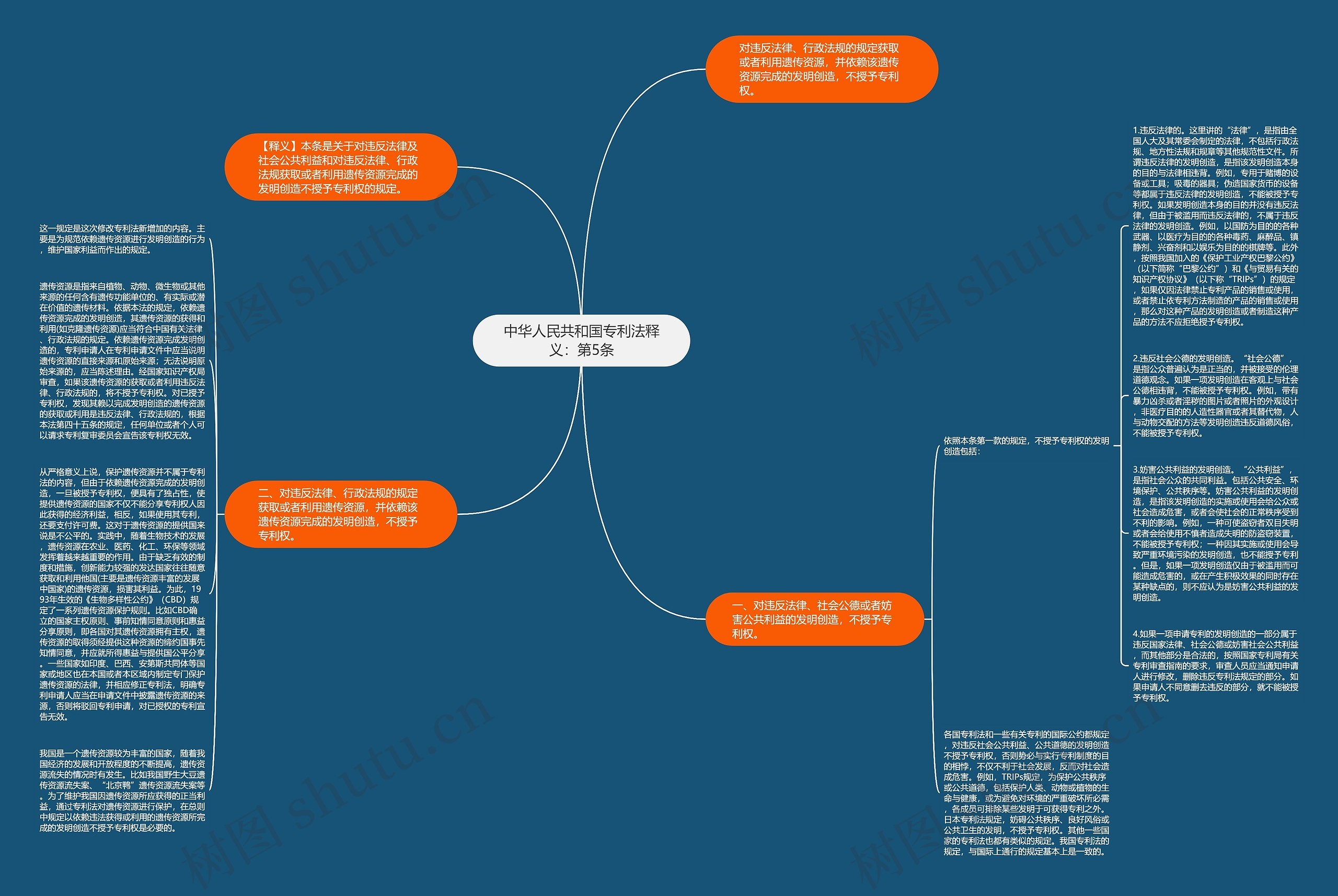 中华人民共和国专利法释义：第5条思维导图