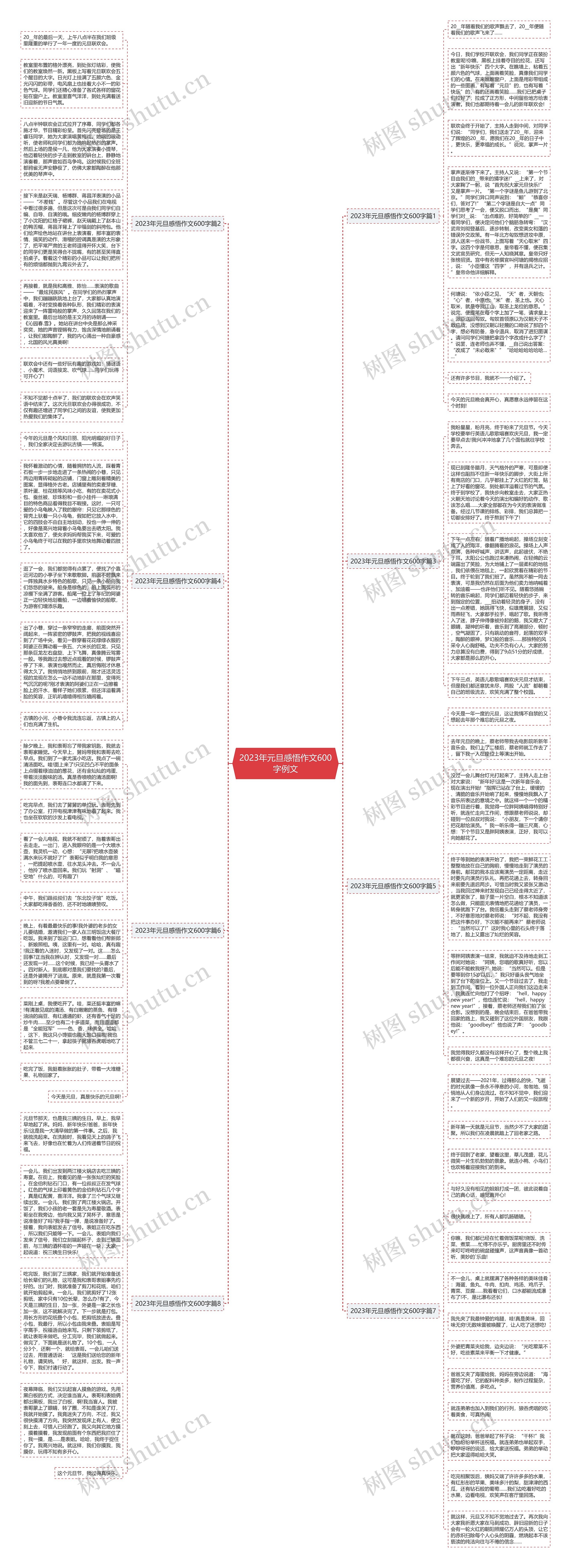 2023年元旦感悟作文600字例文思维导图