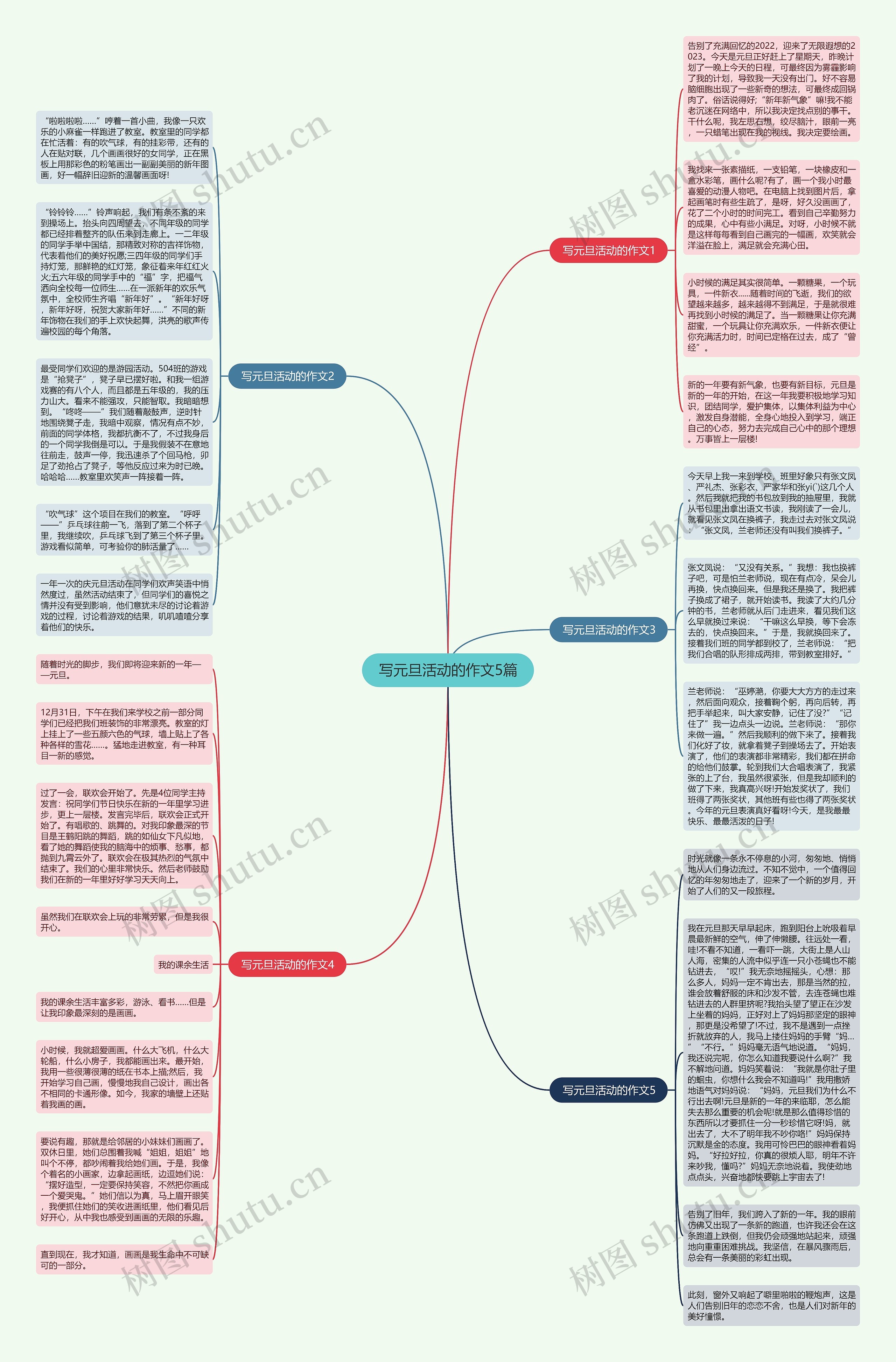 写元旦活动的作文5篇思维导图