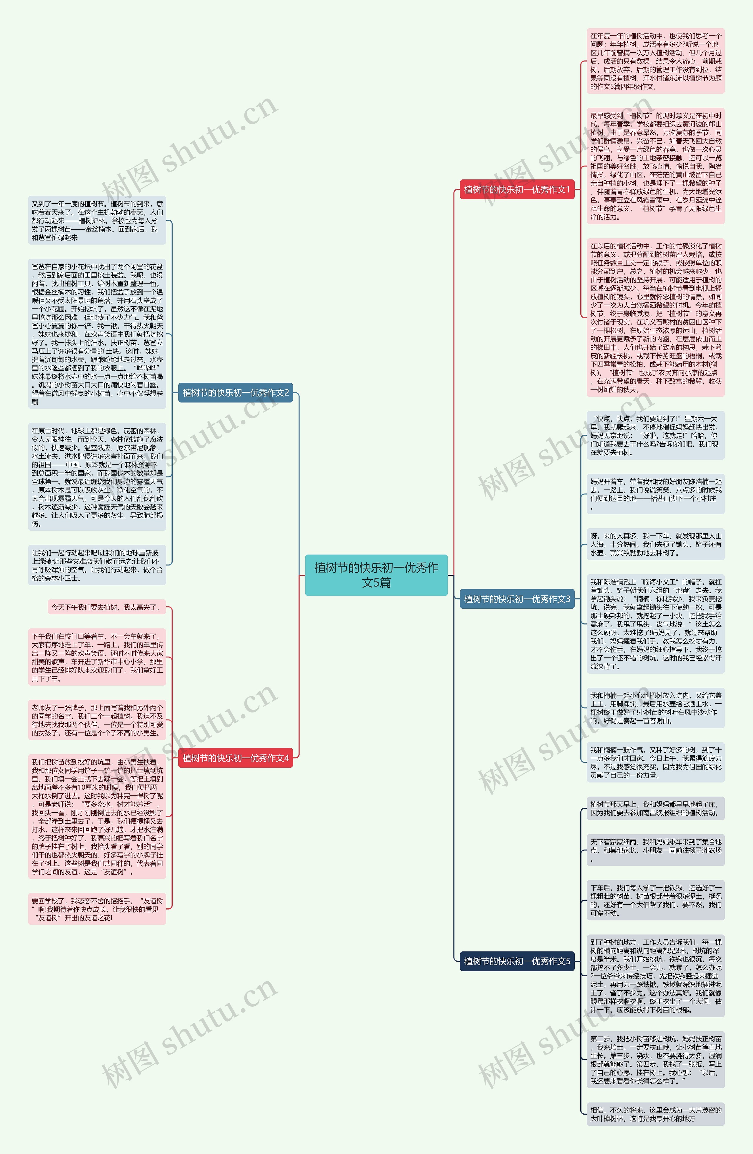 植树节的快乐初一优秀作文5篇思维导图