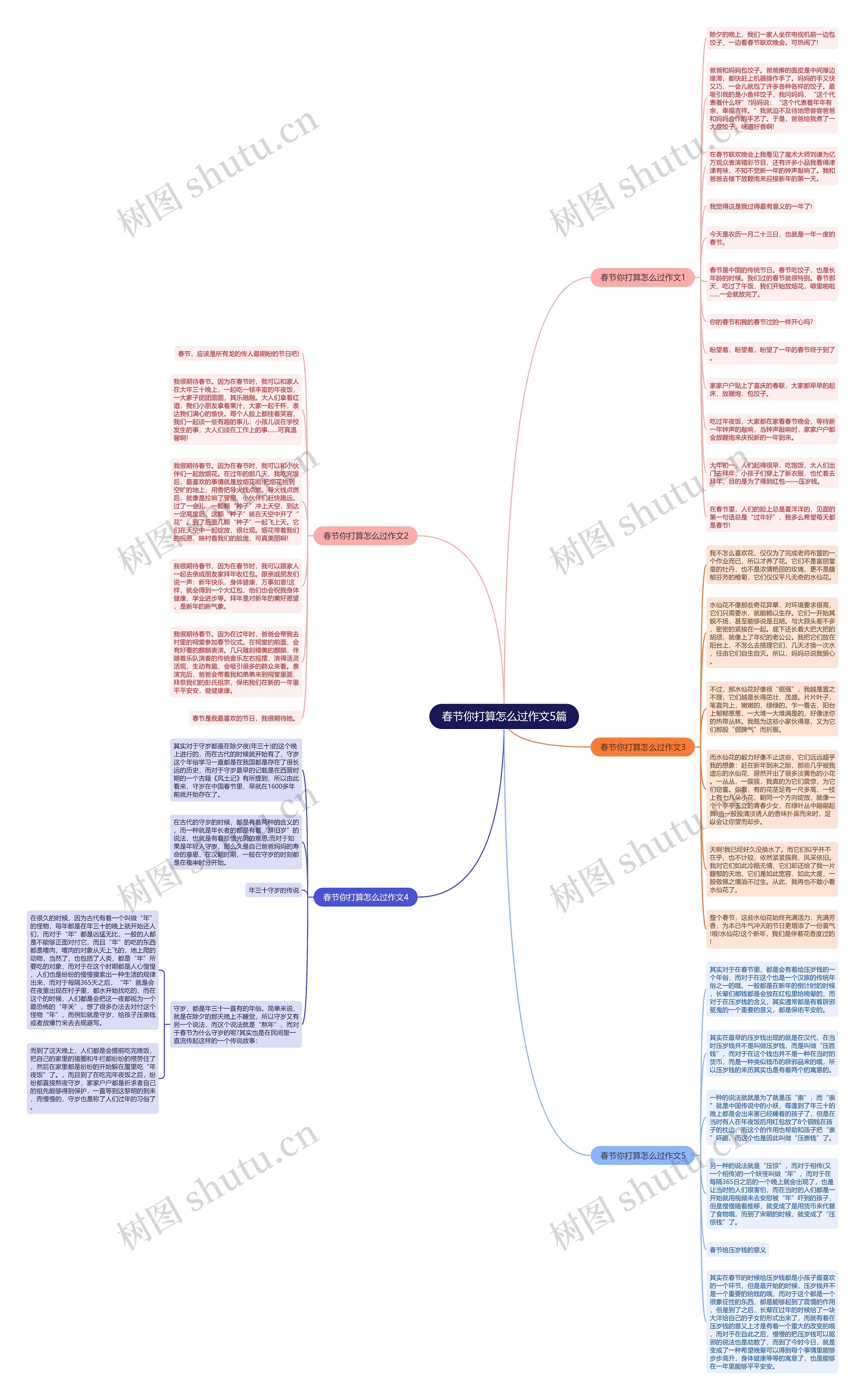 春节你打算怎么过作文5篇思维导图