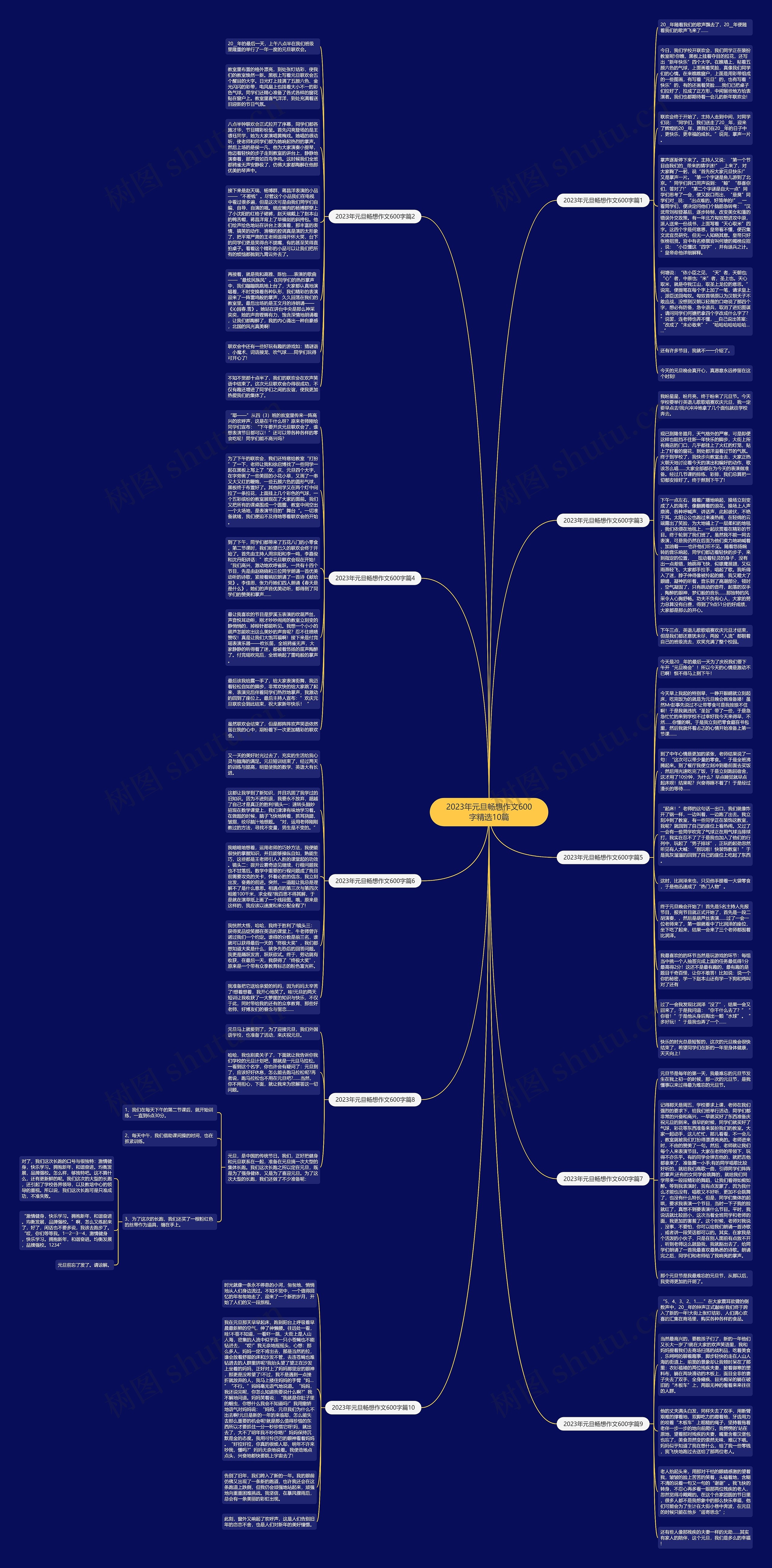 2023年元旦畅想作文600字精选10篇思维导图