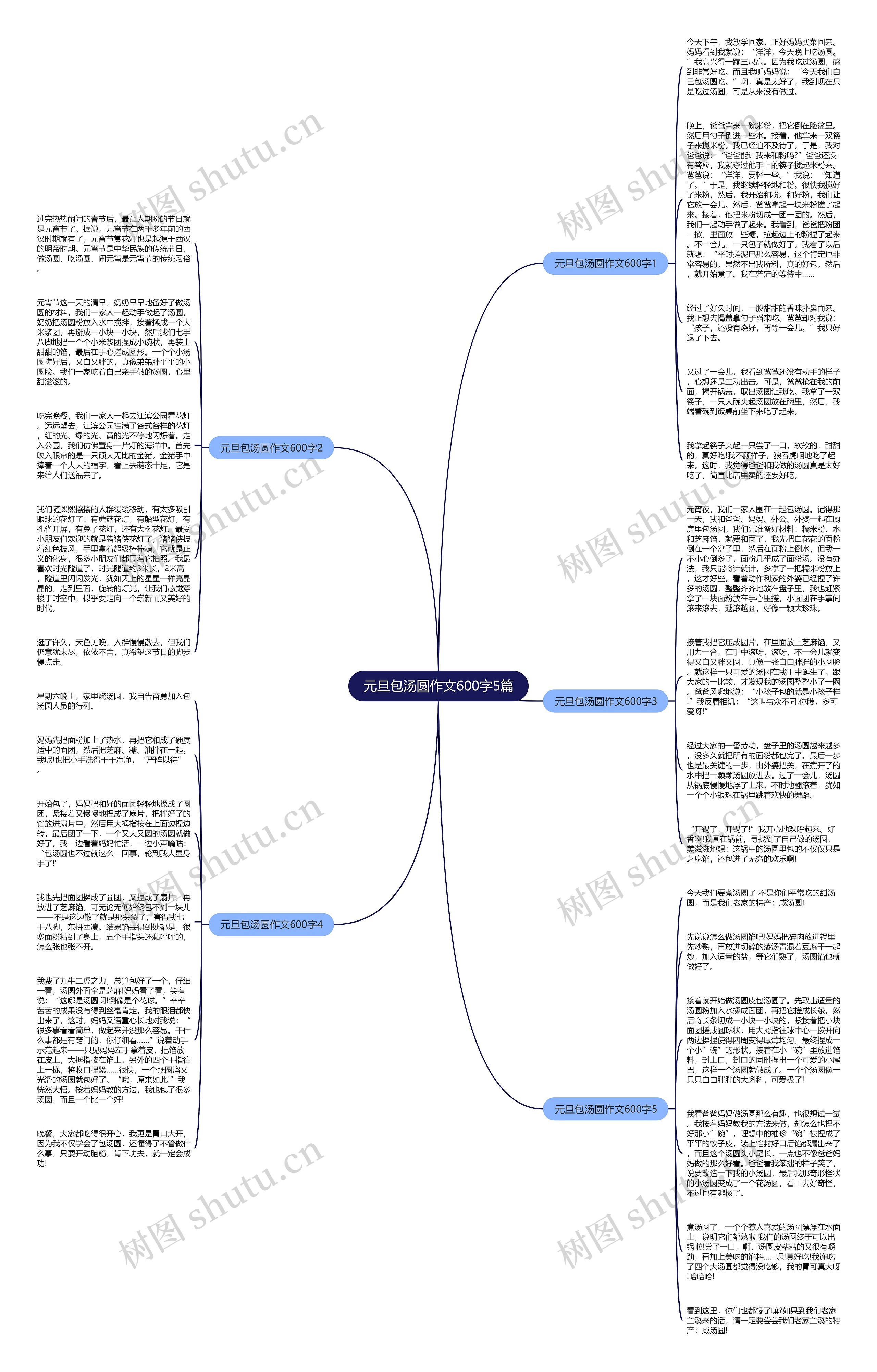 元旦包汤圆作文600字5篇思维导图