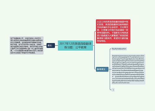 2017年12月英语四级翻译练习题：公平教育