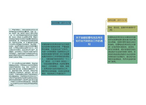 关于加强铅蓄电池及再生铅行业污染防治工作的通知