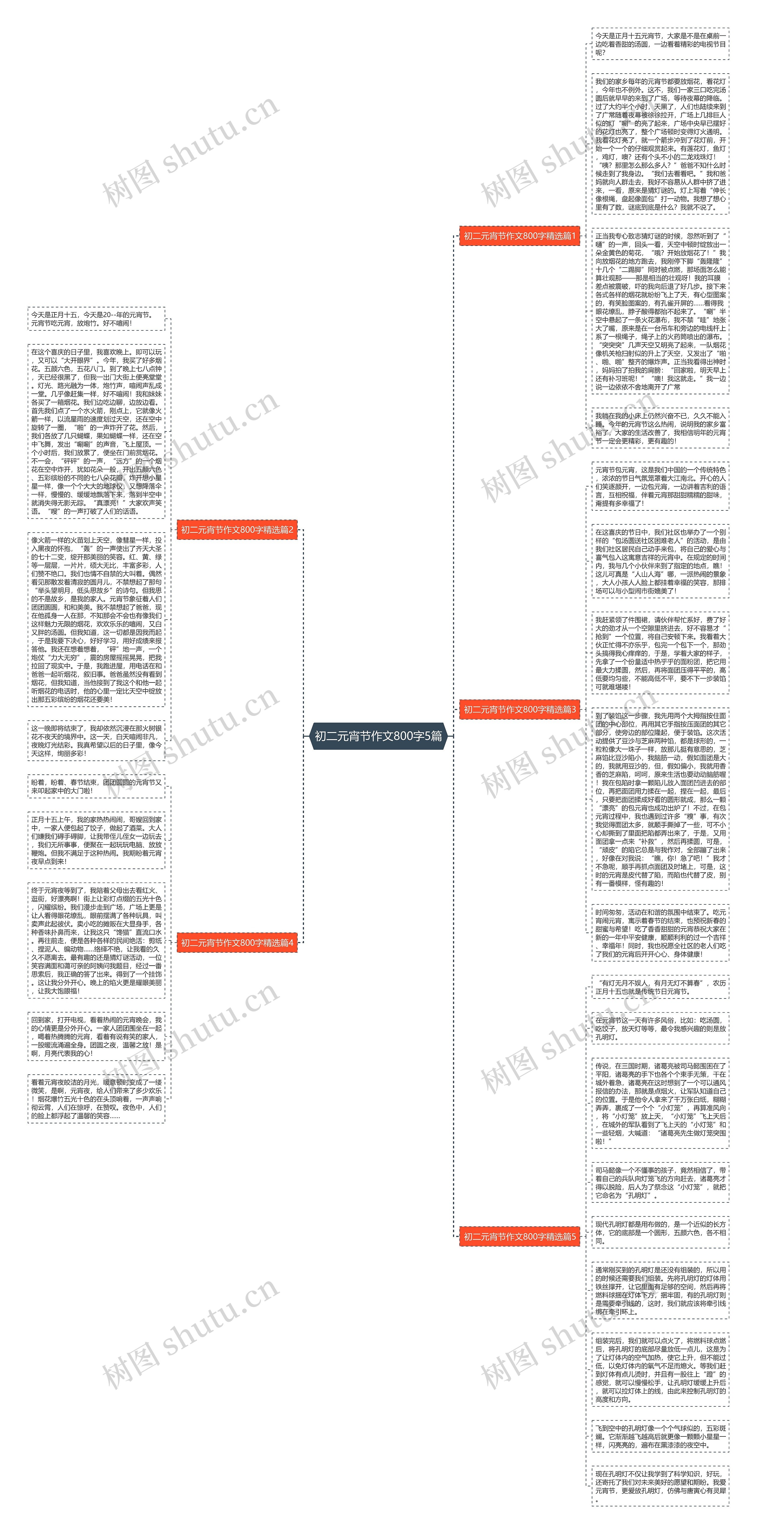初二元宵节作文800字5篇思维导图
