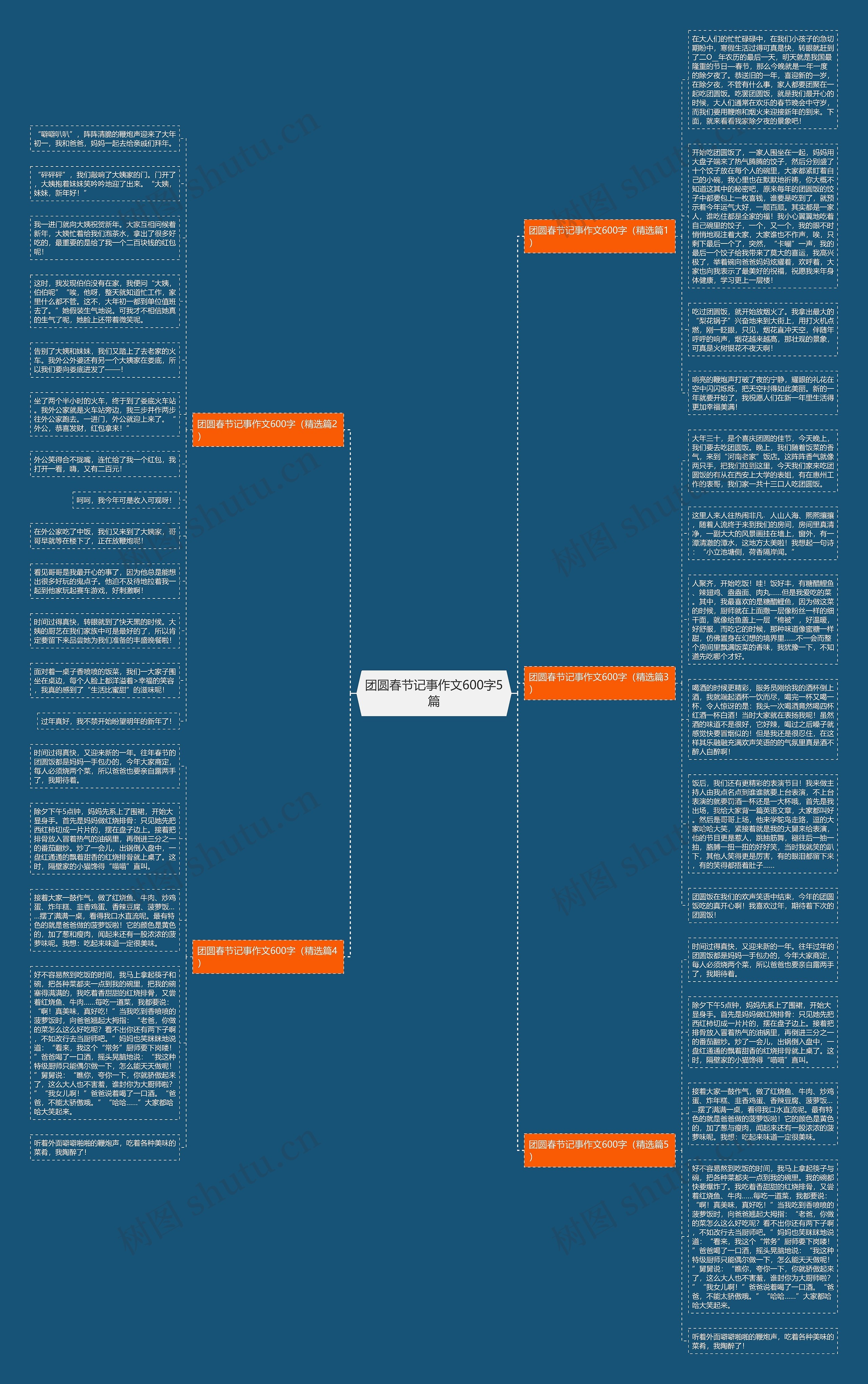 团圆春节记事作文600字5篇思维导图