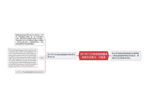 2017年12月英语四级翻译传统文化练习：中国龙