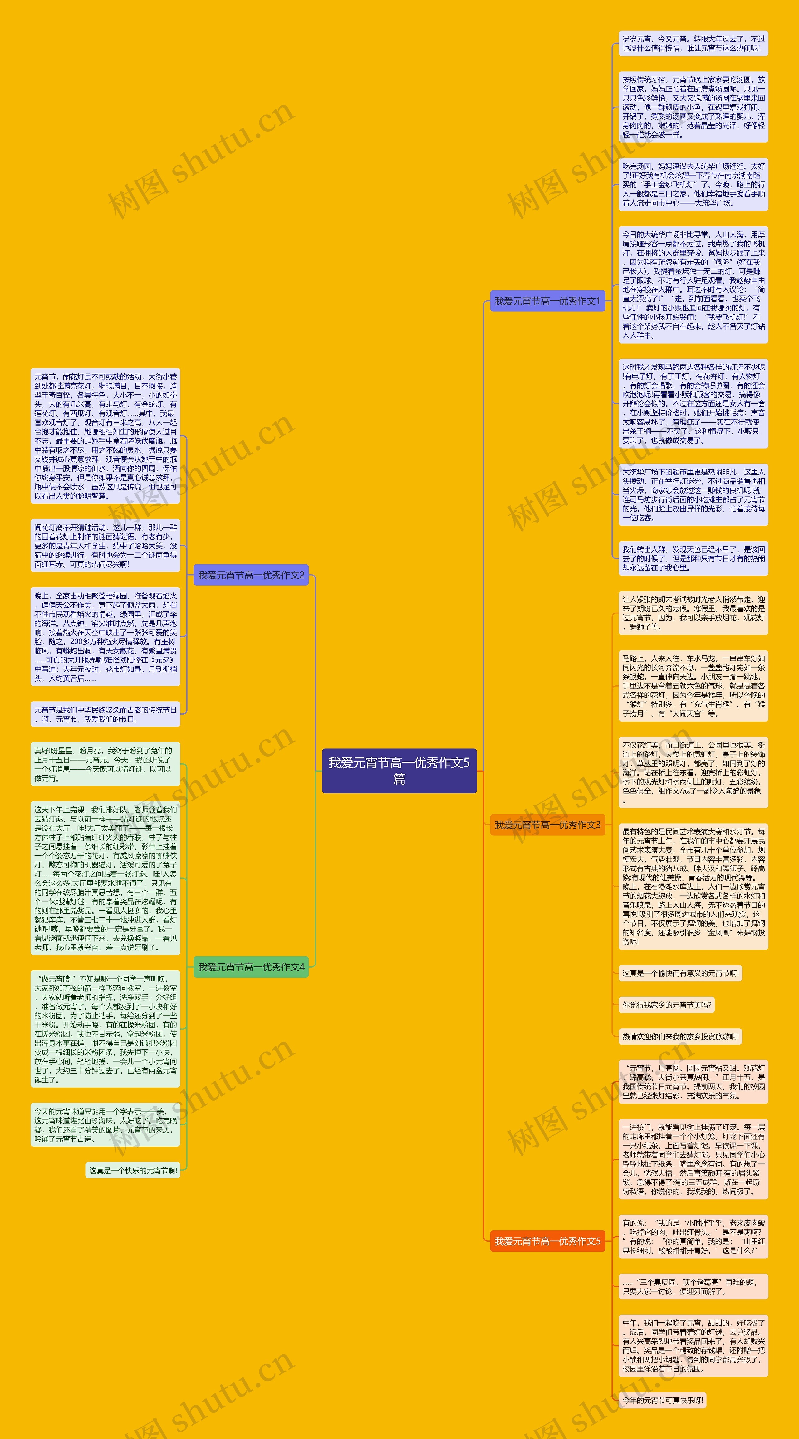 我爱元宵节高一优秀作文5篇思维导图