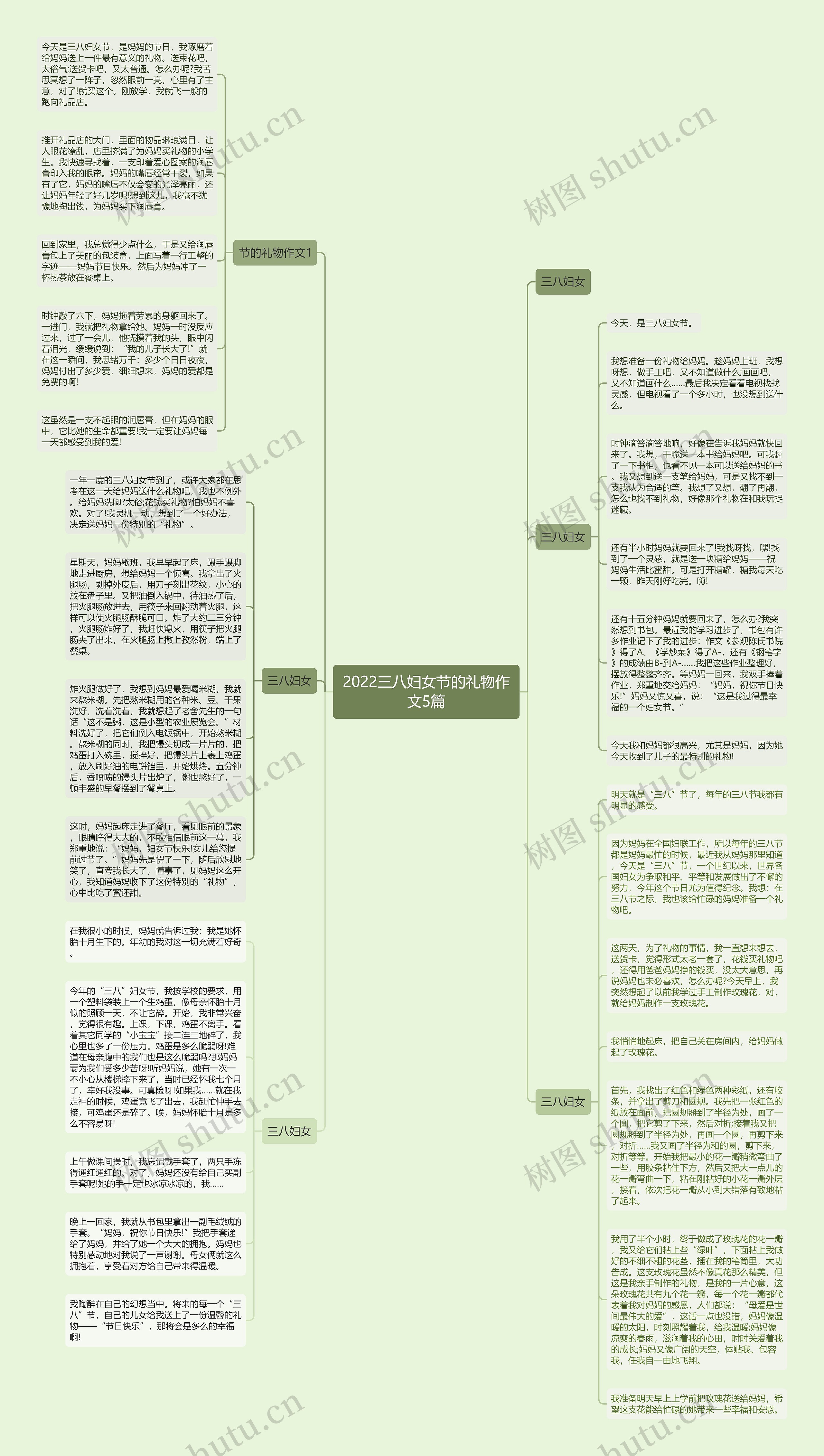 2022三八妇女节的礼物作文5篇思维导图