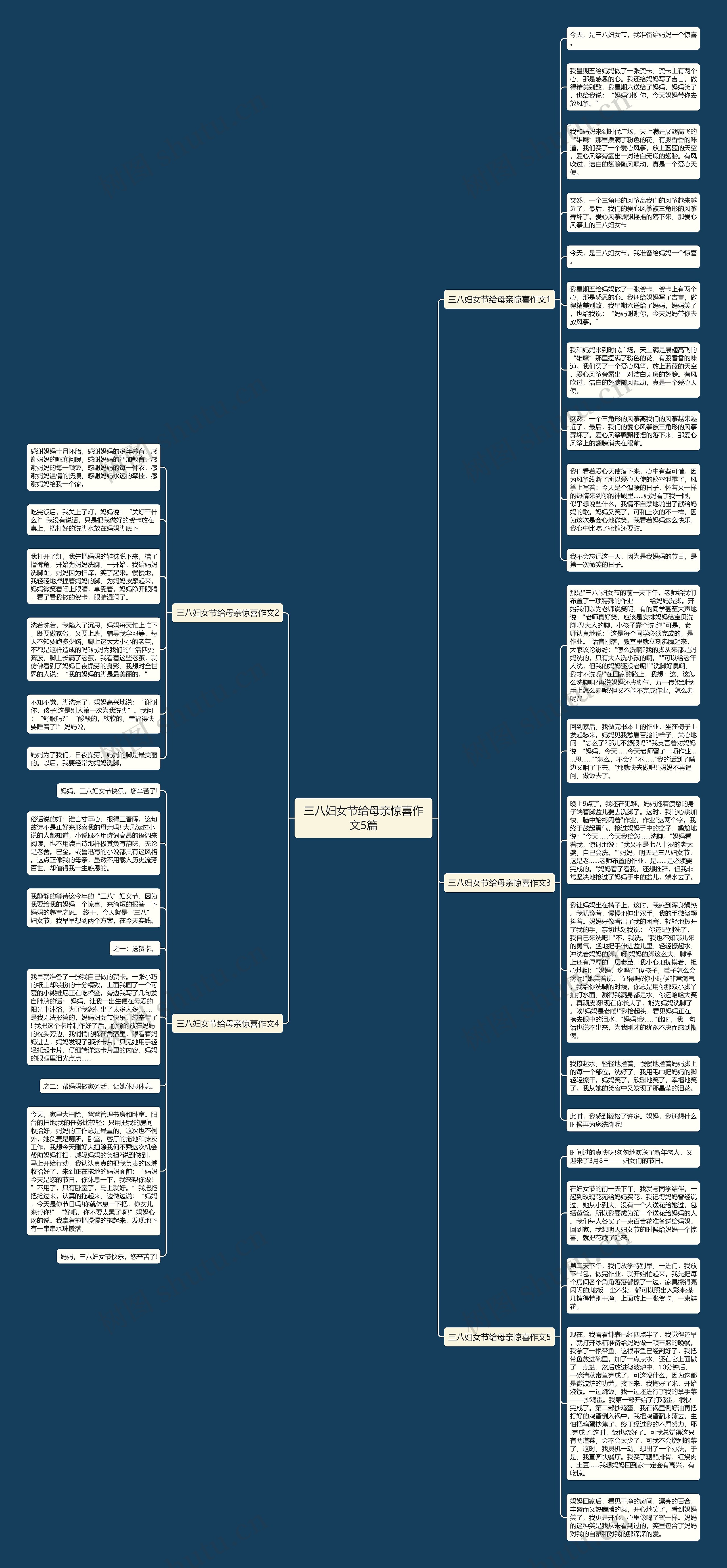 三八妇女节给母亲惊喜作文5篇思维导图