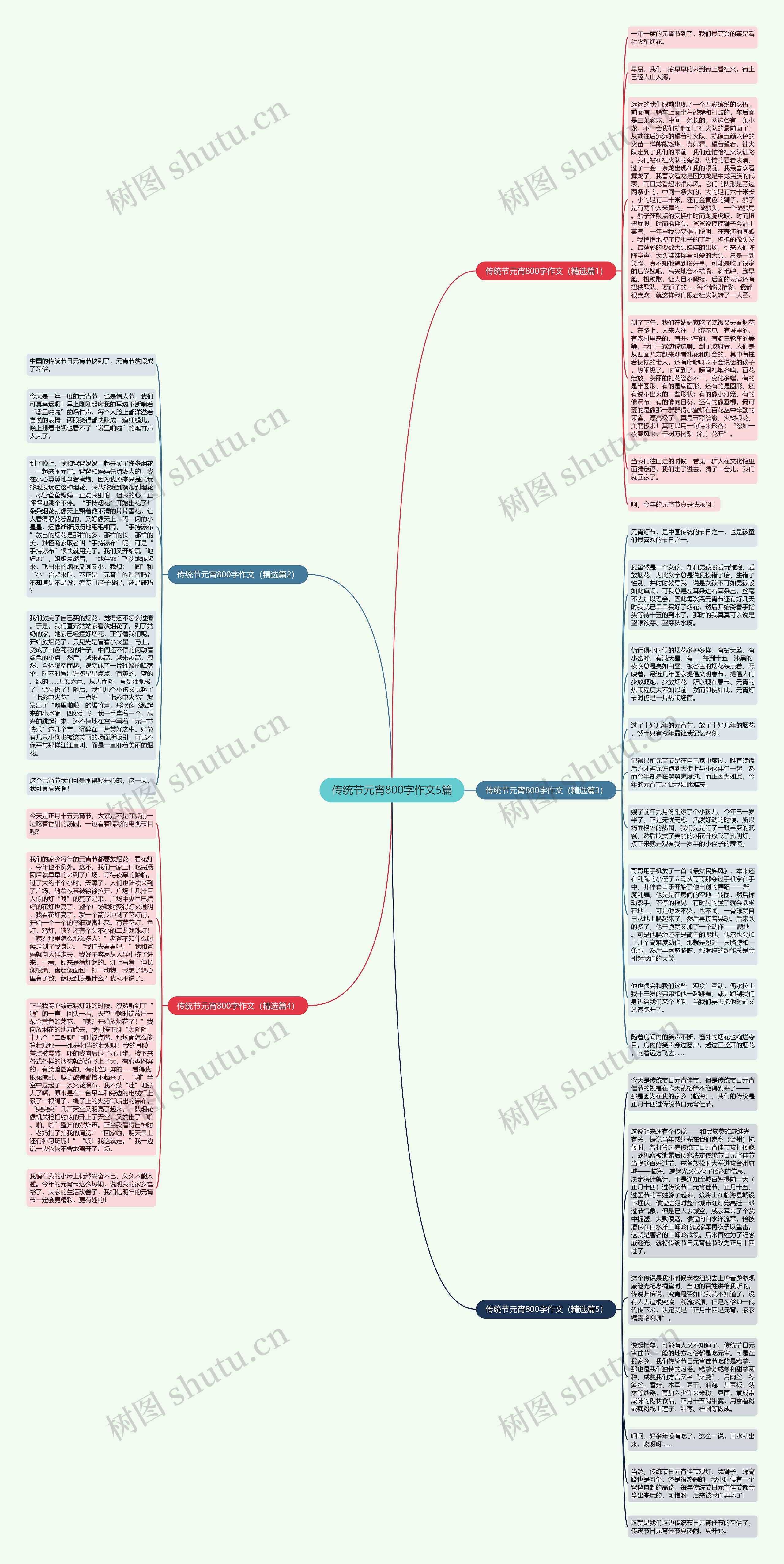 传统节元宵800字作文5篇思维导图