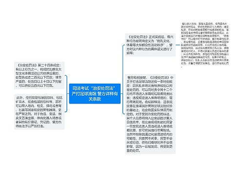 司法考试“治安处罚法”严打足球流氓 警方详释有关条款