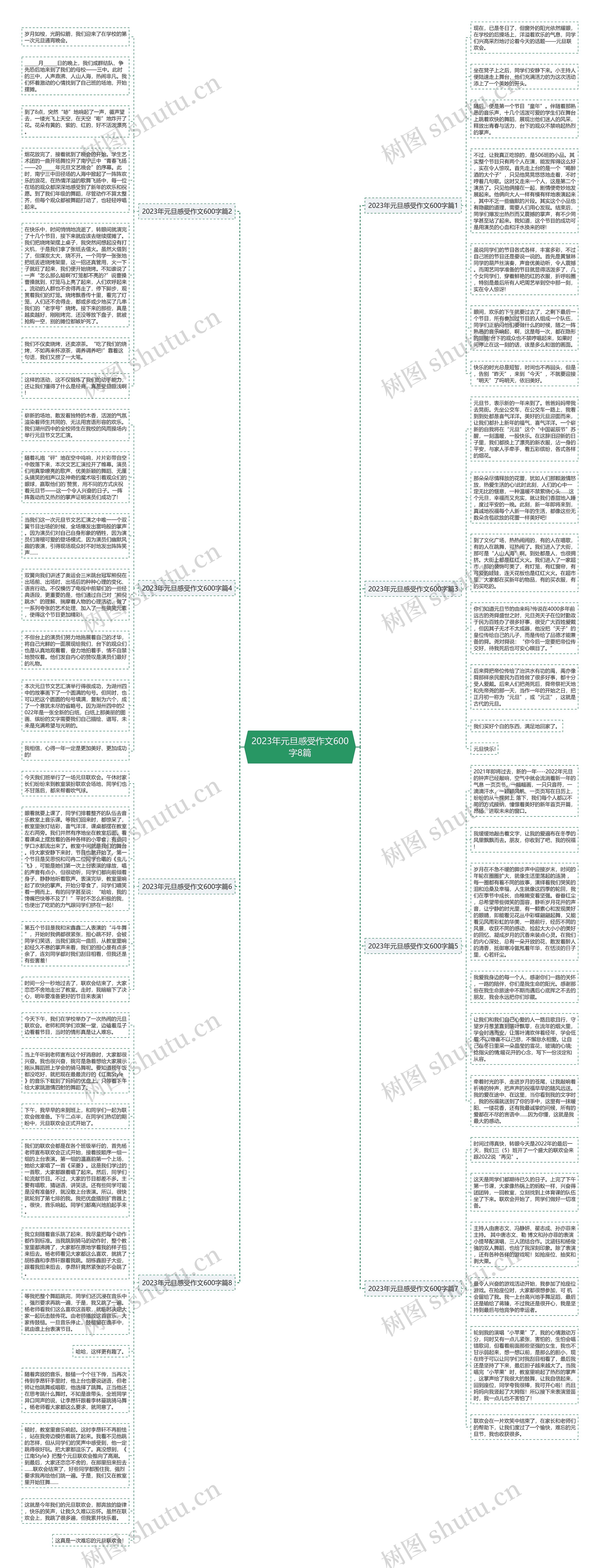 2023年元旦感受作文600字8篇思维导图