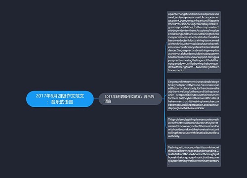 2017年6月四级作文范文：音乐的语言