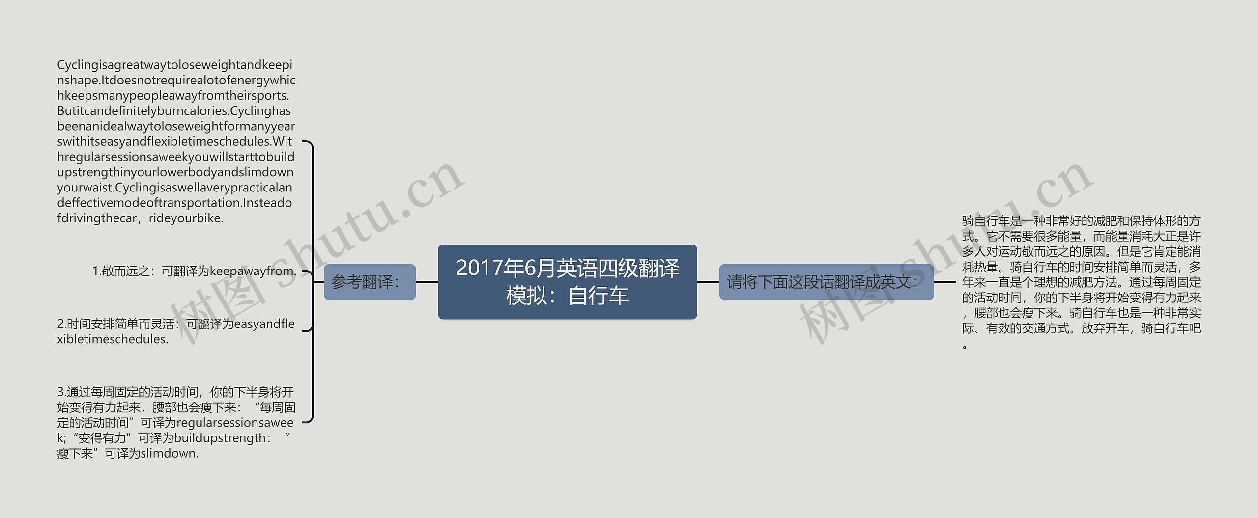 2017年6月英语四级翻译模拟：自行车