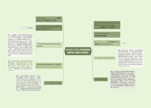 2016年12月大学英语四级翻译练习题及答案(四)