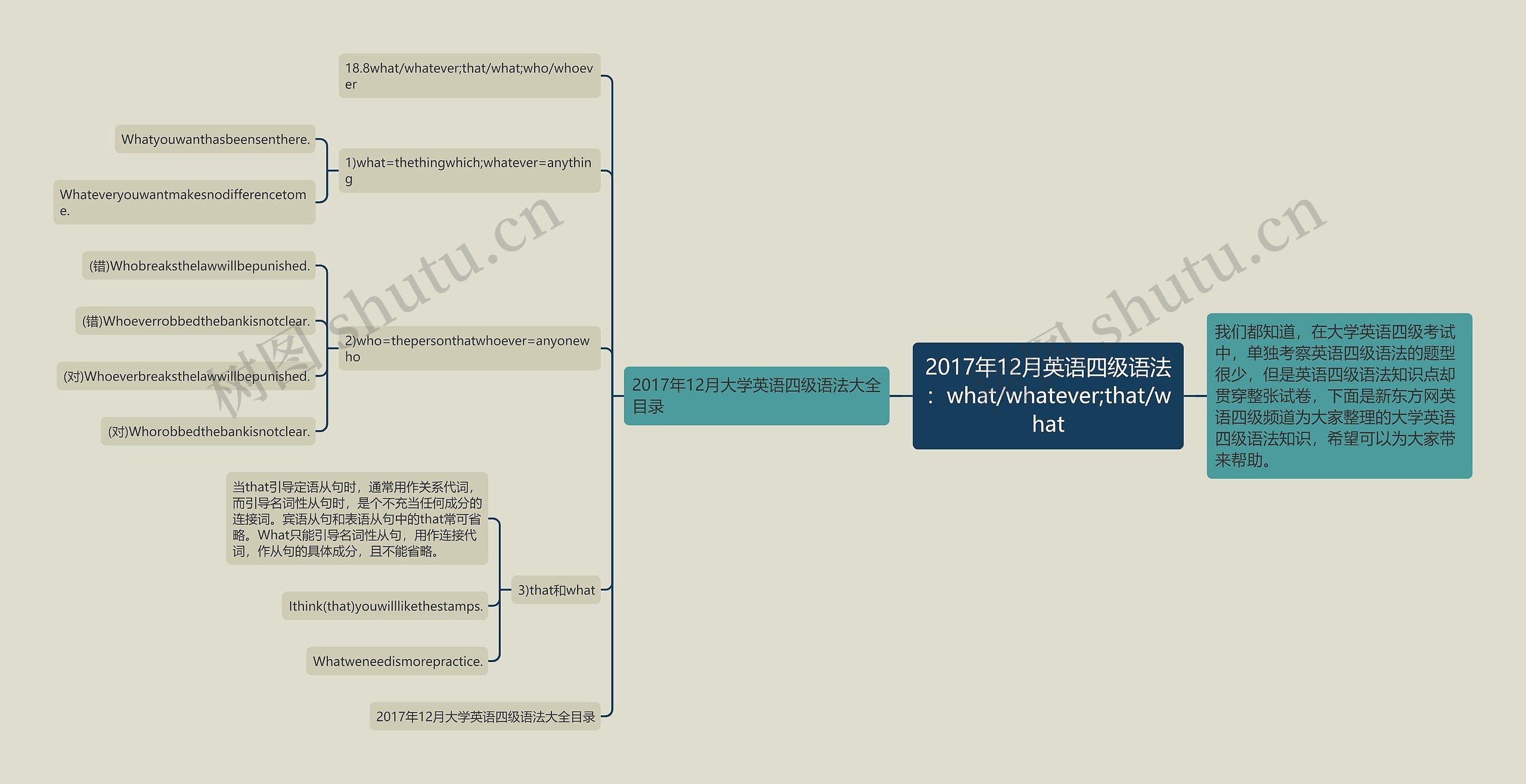 2017年12月英语四级语法:what/whatever;that/what 2017年12月英语四级语法:what/whatever;that/what