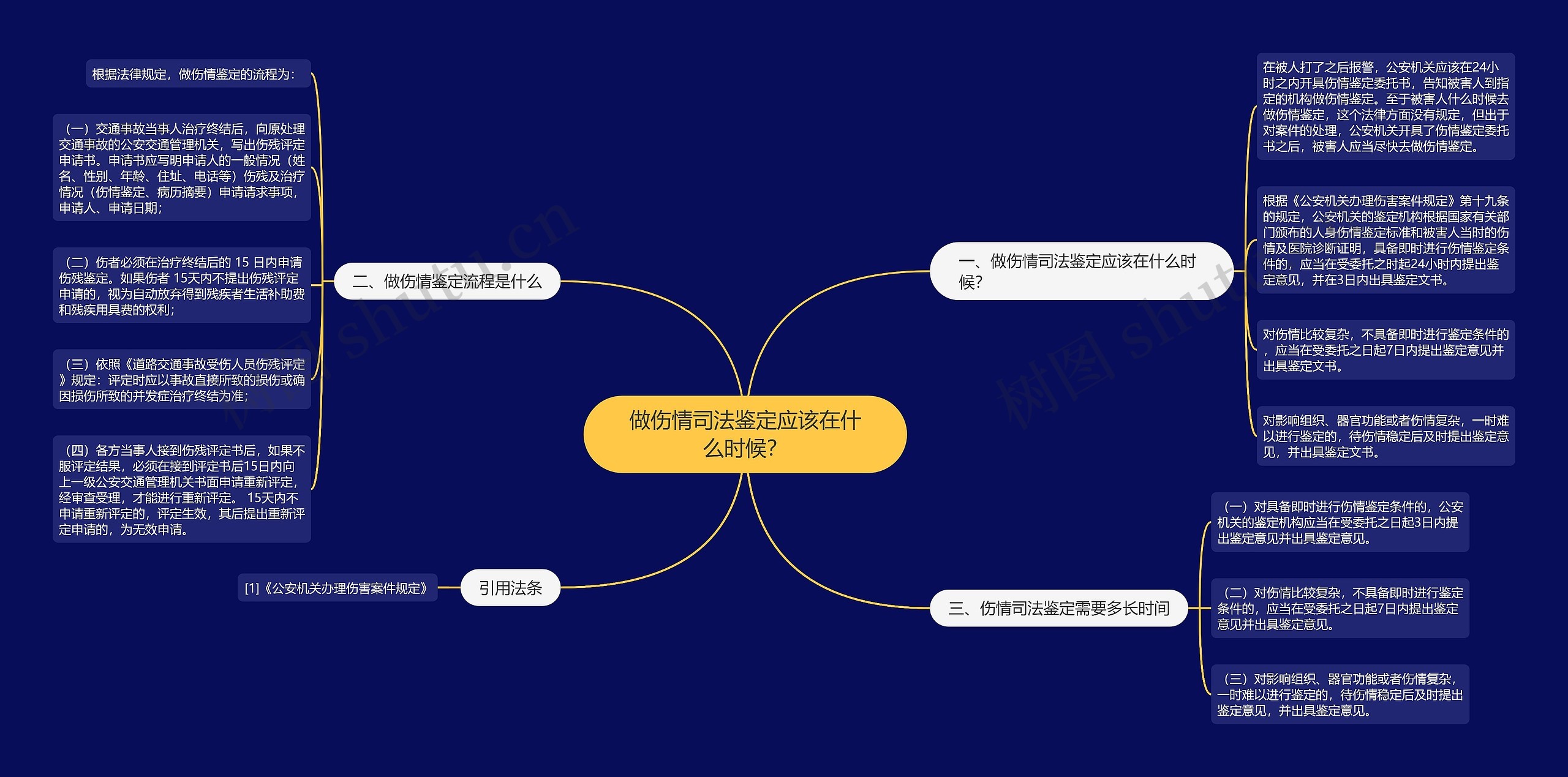 做伤情司法鉴定应该在什么时候？思维导图