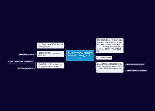 2022下半年大学英语四级语法知识：many,old 和 far