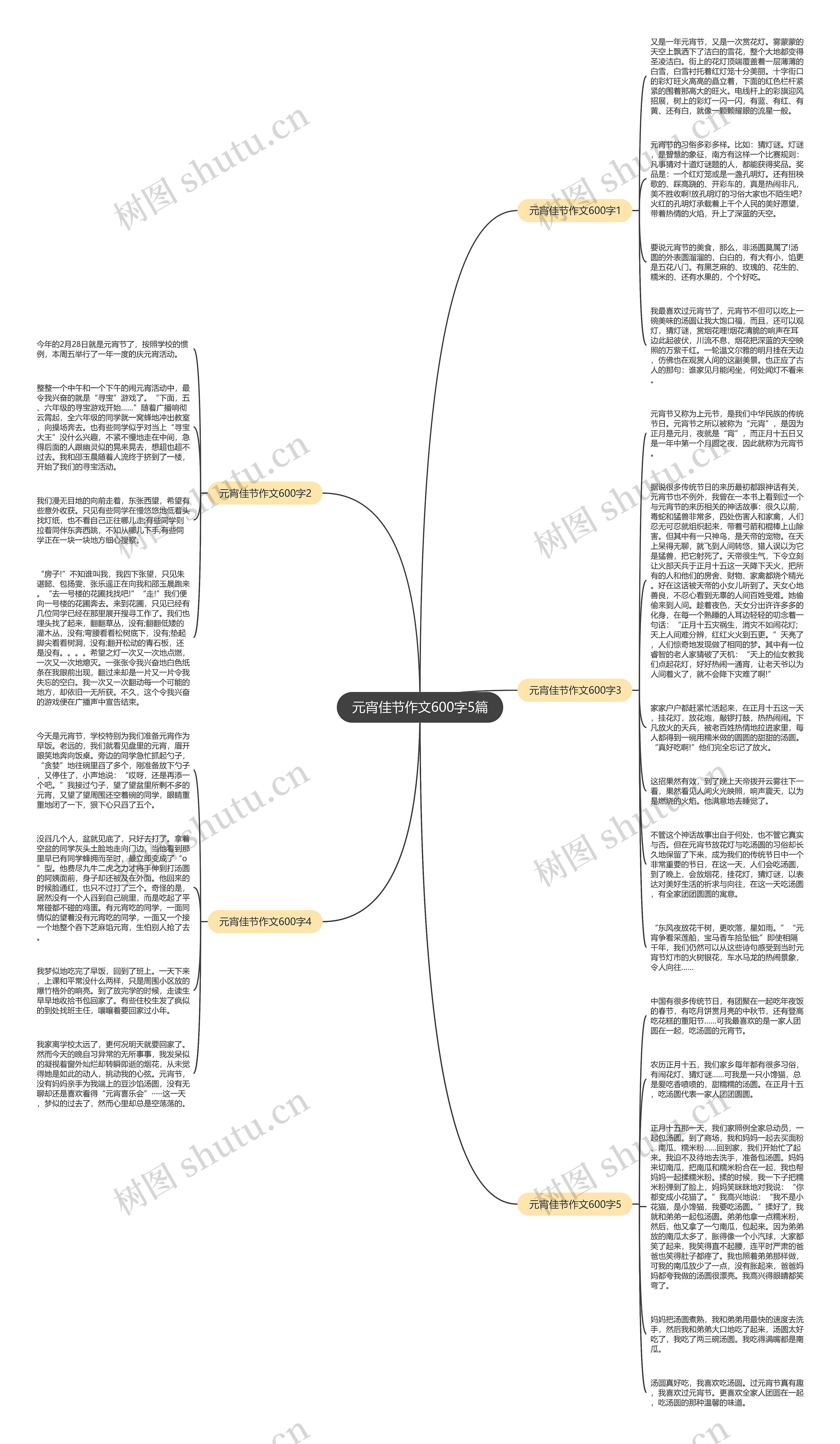 元宵佳节作文600字5篇思维导图
