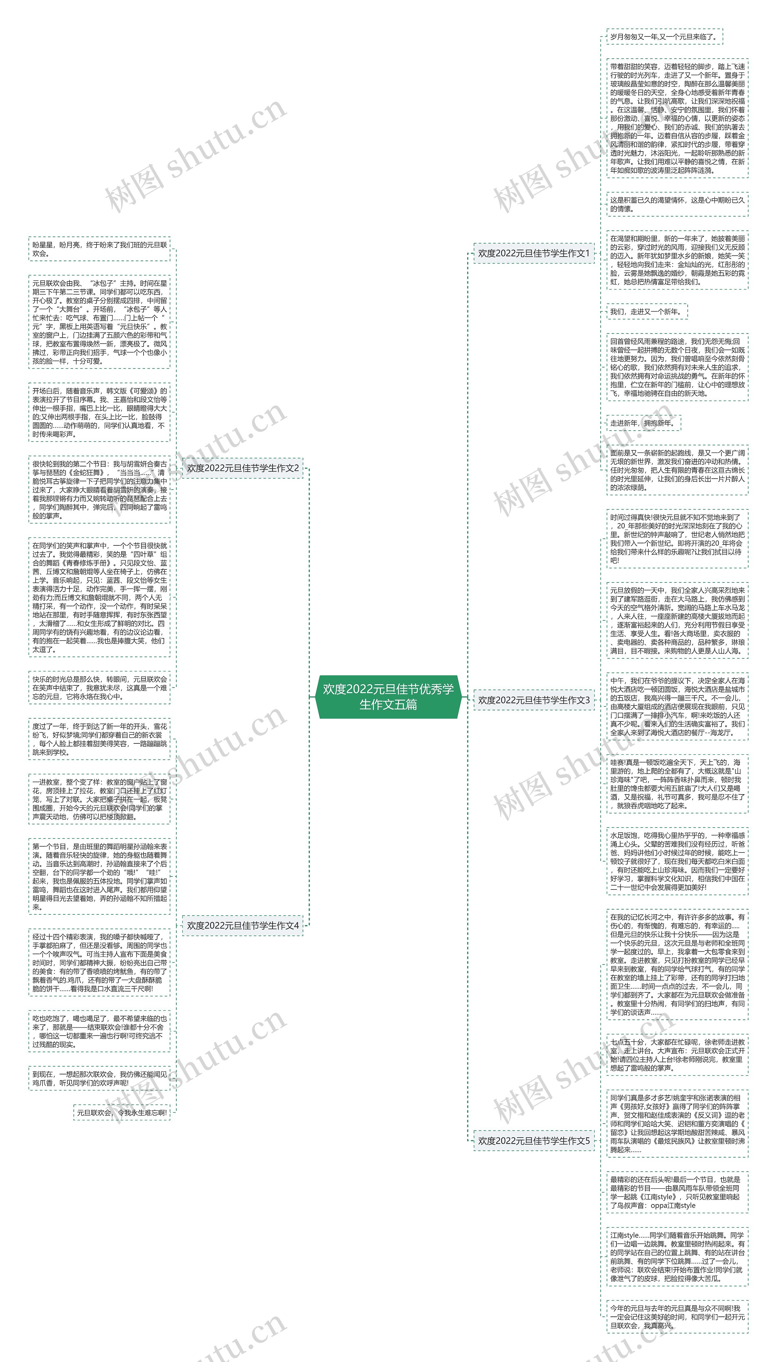 欢度2022元旦佳节优秀学生作文五篇思维导图